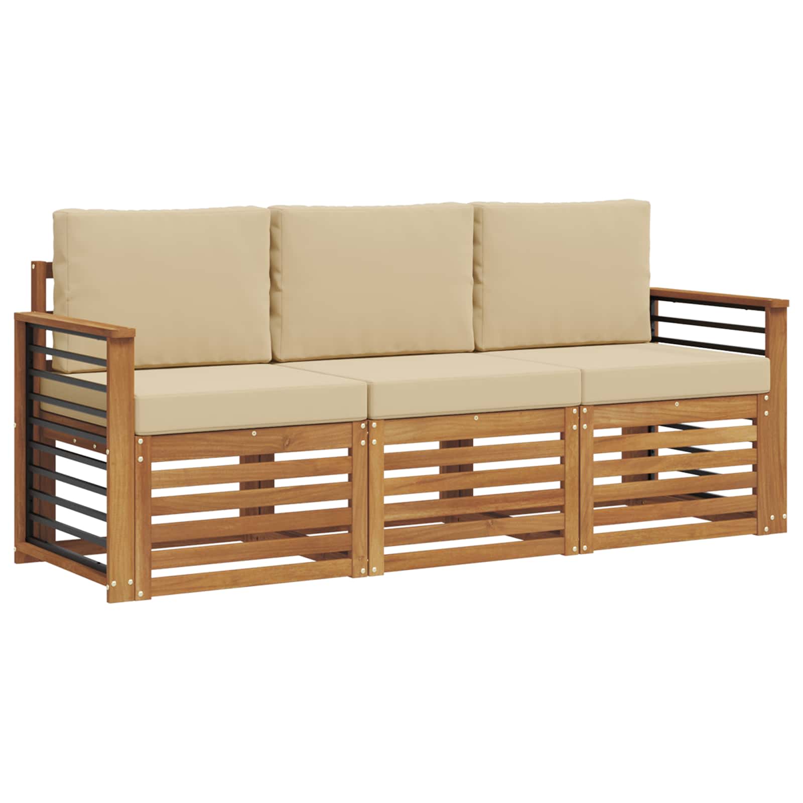 Ensembles de canapés avec coussin 3 pcs Naturel et Beige - XIOS