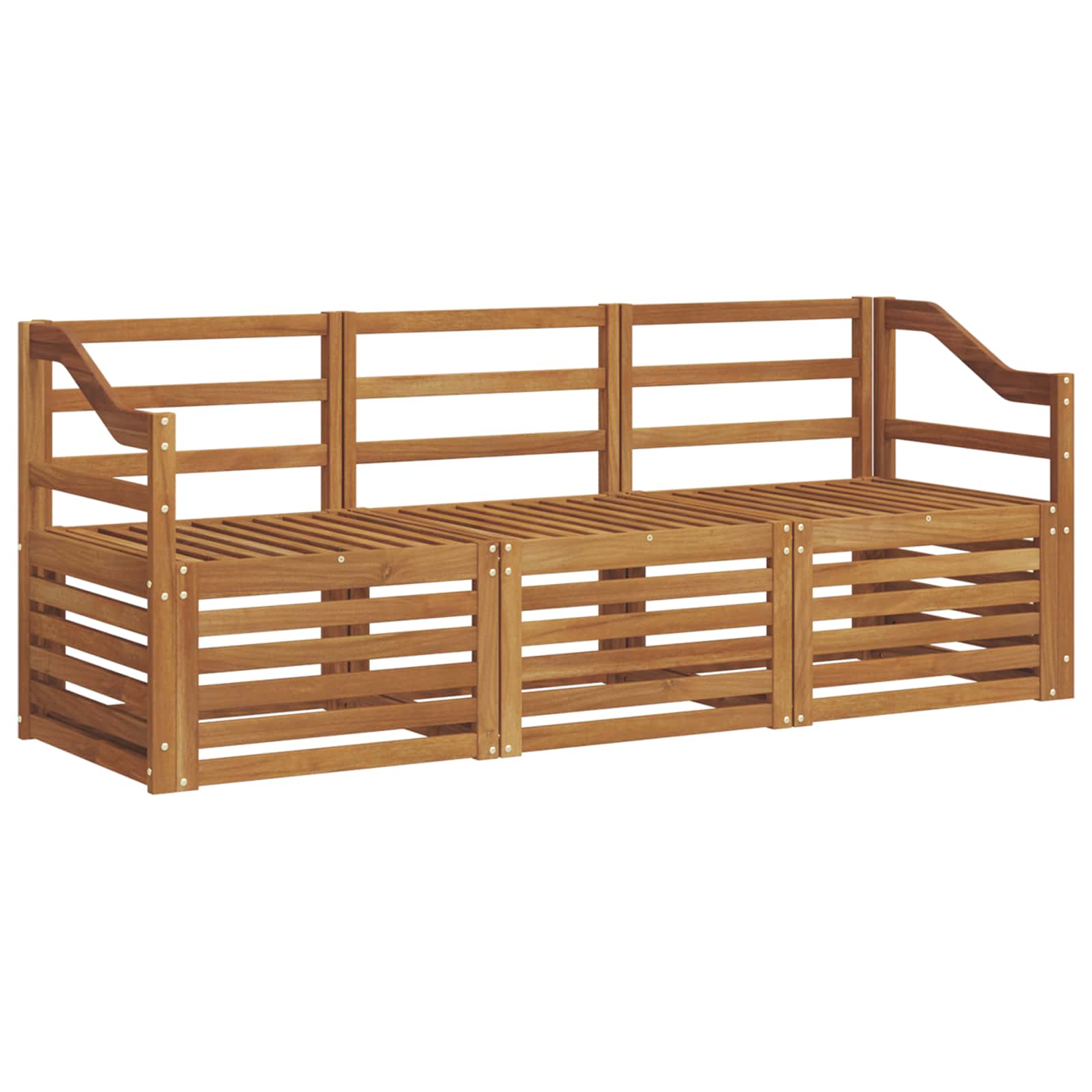 Ensembles de canapés 3 pcs Naturel Bois d'Acacia Massif - XIOS