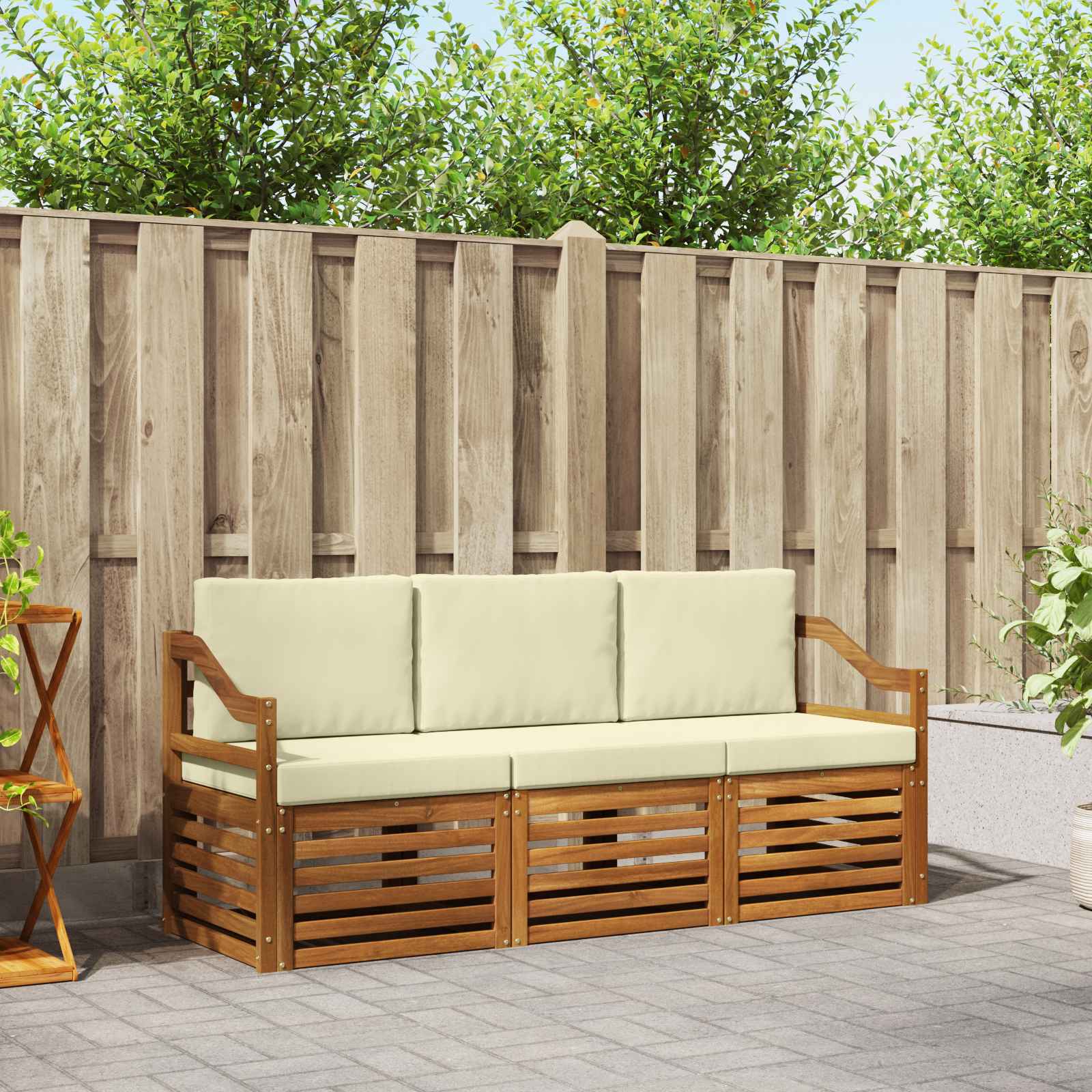 Ensembles de canapés avec coussin 3 pcs Naturel et Crème - XIOS