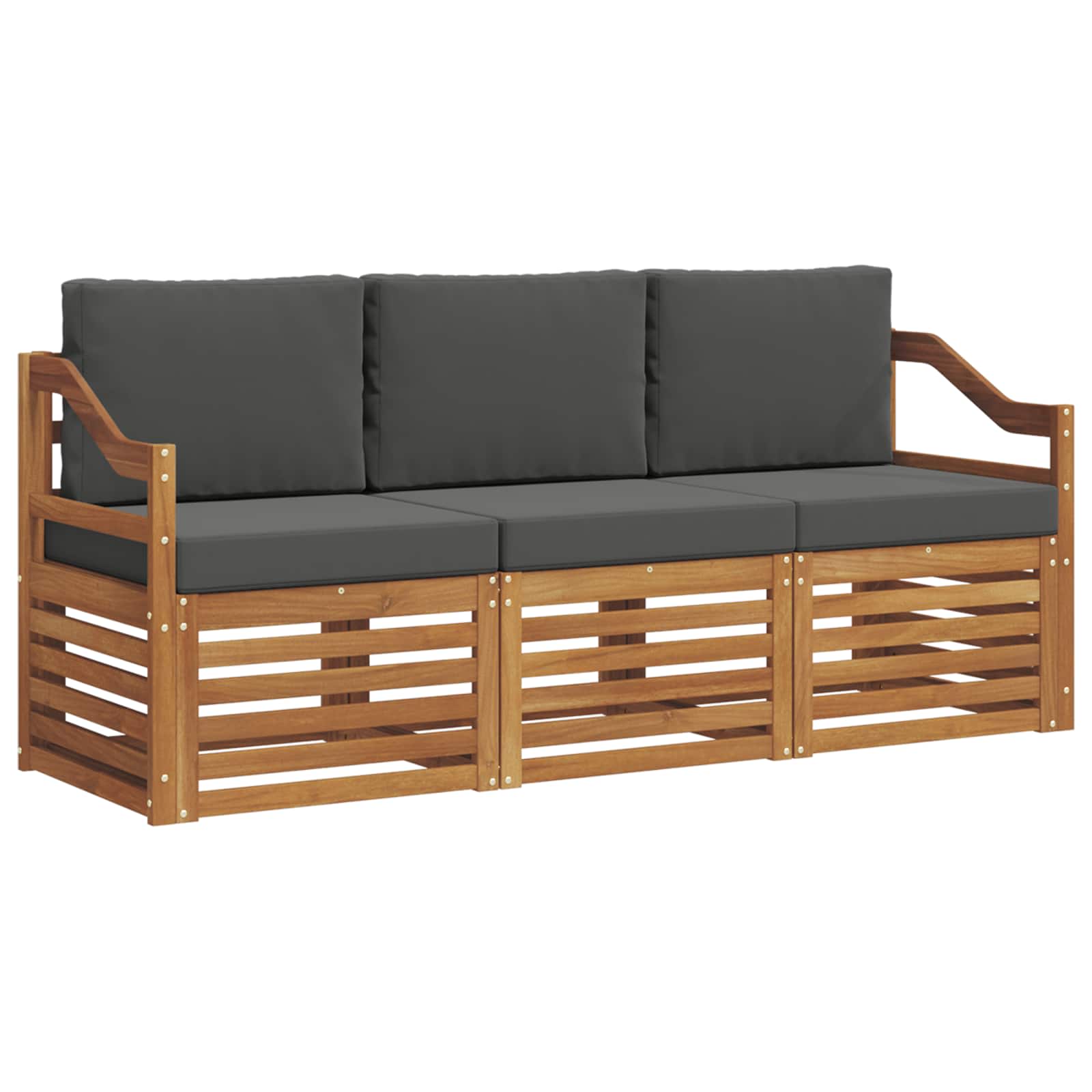 Ensembles de canapés avec coussin 3 pcs Naturel et Anthracite - XIOS