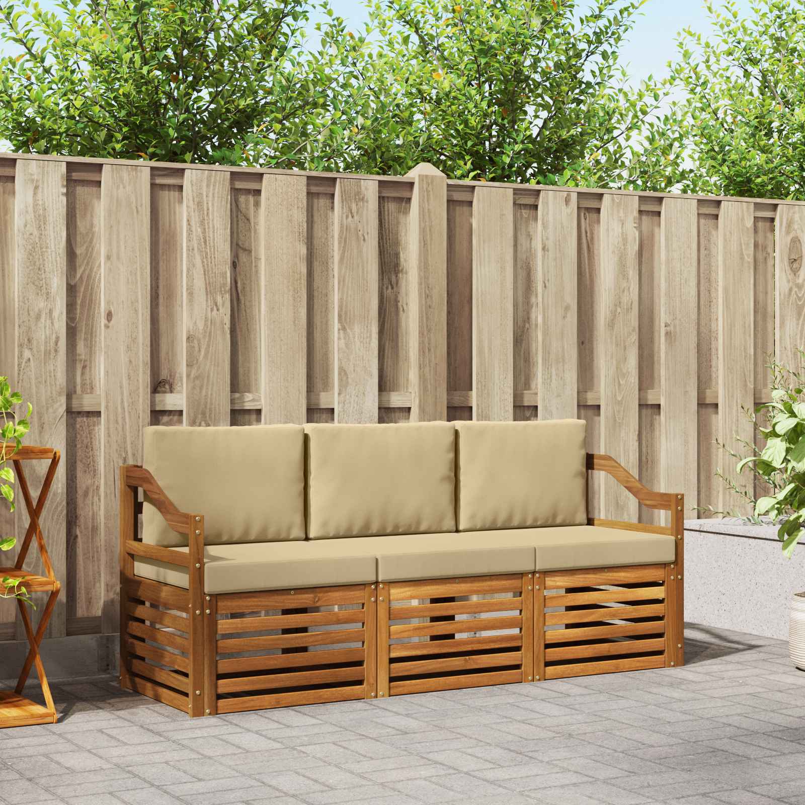 Ensembles de canapés avec coussin 3 pcs Naturel et Beige - XIOS