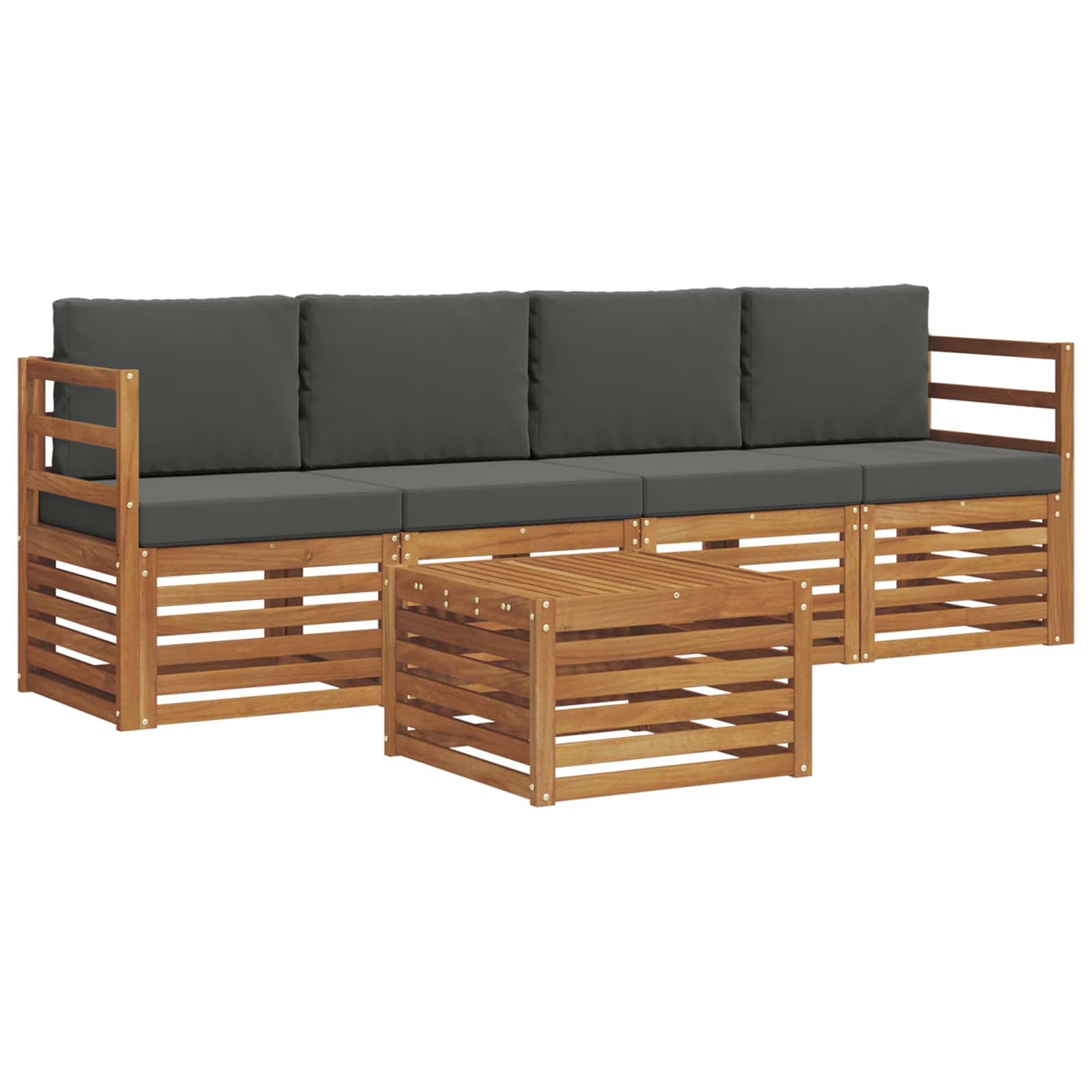 Ensemble de canapés d'extérieur 5 pcs Naturel et Anthracite - XIOS