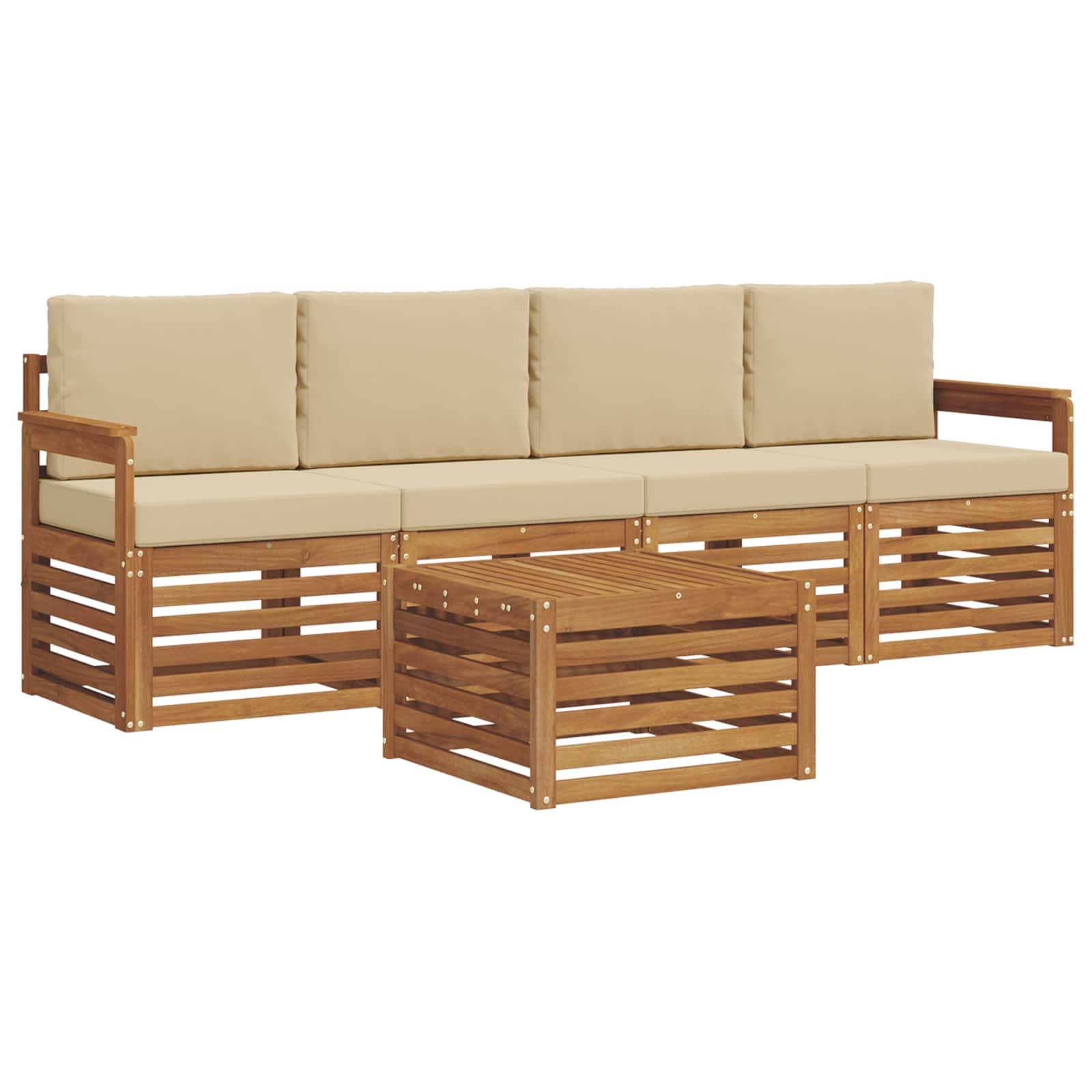 Ensemble de canapés d'extérieur 5 pcs Naturel et Beige - XIOS