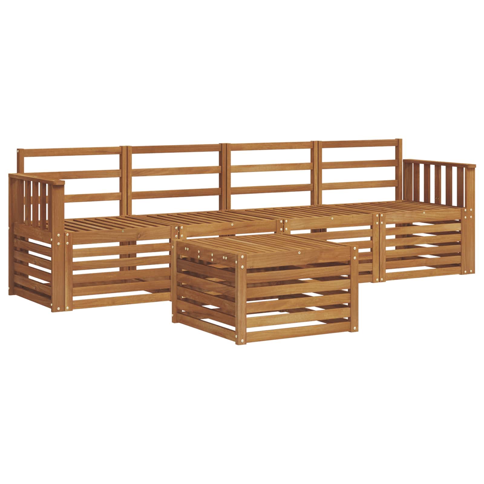 Ensembles de canapés 5 pcs Naturel Bois d'Acacia Massif - XIOS