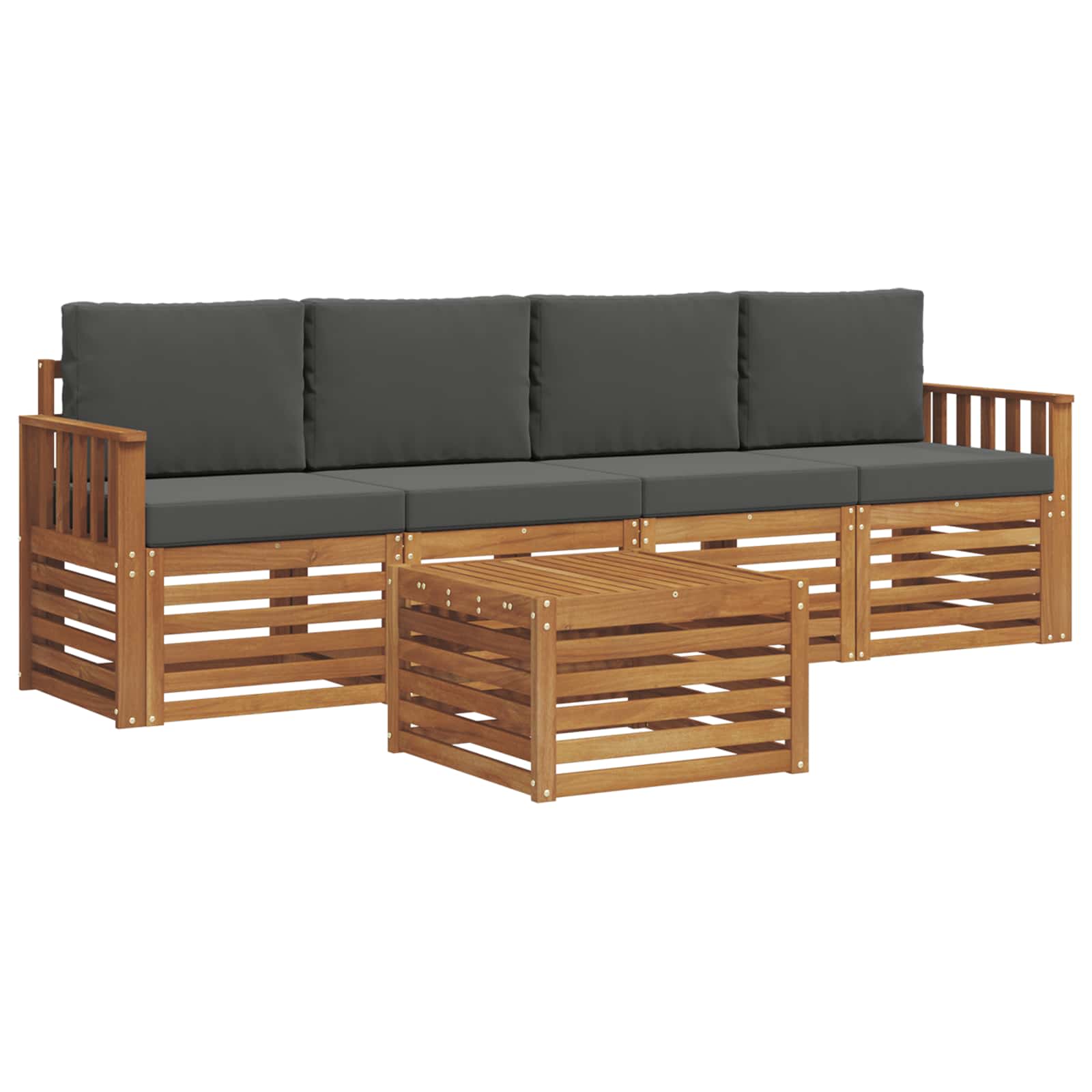Ensemble de canapés d'extérieur 5 pcs Naturel et Anthracite - XIOS