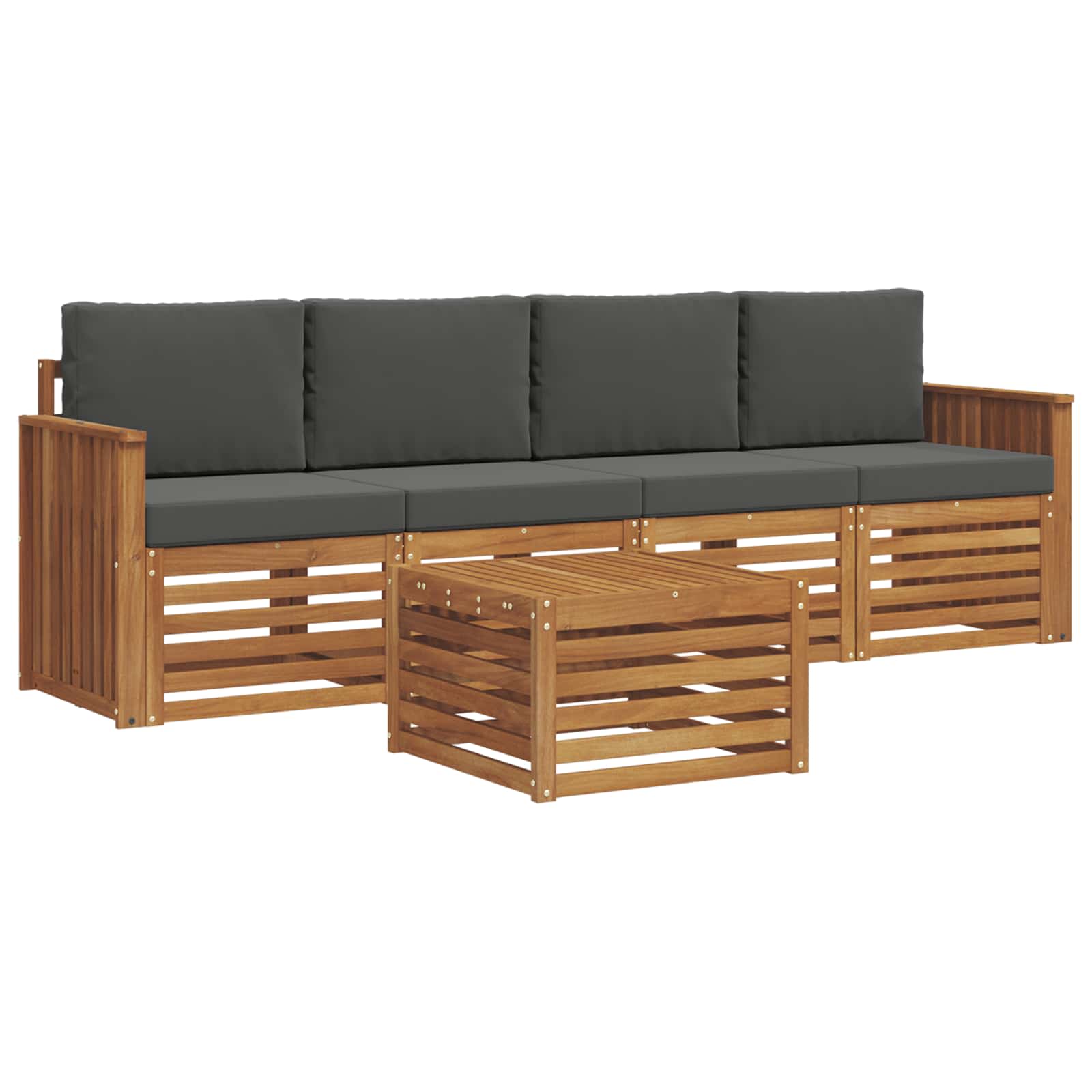 Ensemble de canapés d'extérieur 5 pcs Naturel et Anthracite - XIOS