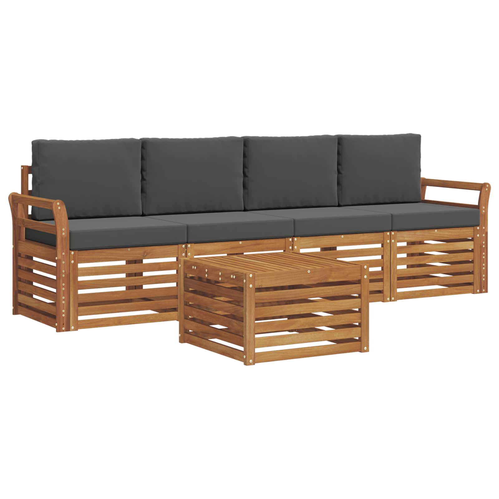 Ensemble de canapés d'extérieur 5 pcs Naturel et Anthracite - XIOS