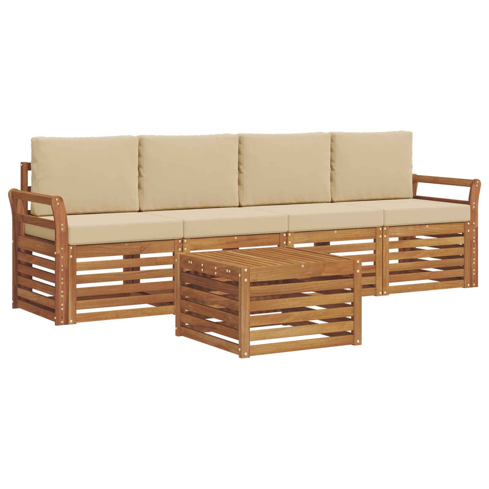 Ensemble de canapés d'extérieur 5 pcs Naturel et Beige - XIOS