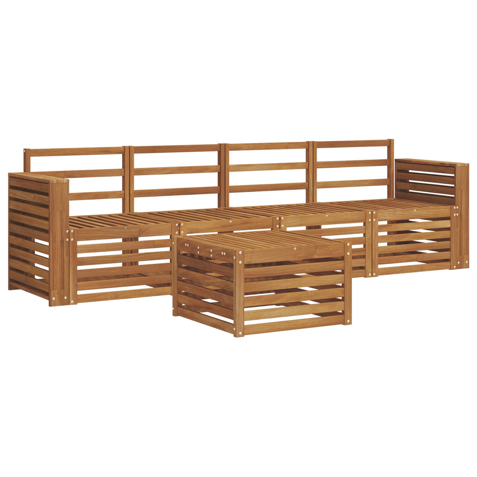 Ensembles de canapés 5 pcs Naturel Bois d'Acacia Massif - XIOS