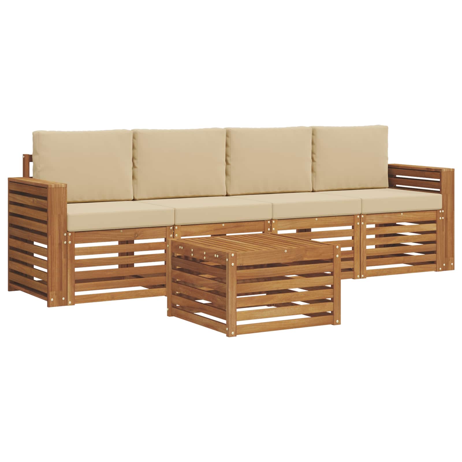 Ensemble de canapés d'extérieur 5 pcs Naturel et Beige - XIOS