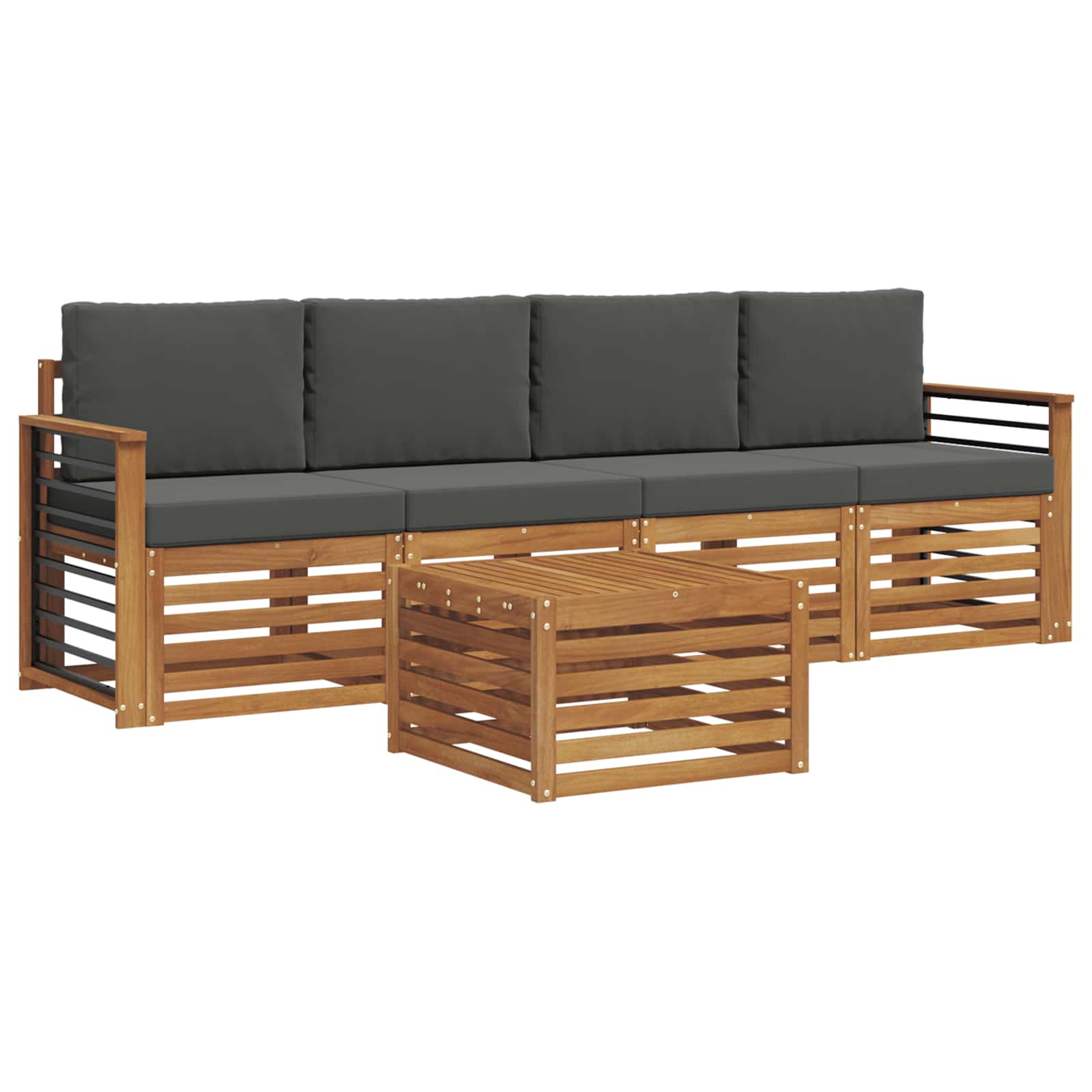 Ensemble de canapés d'extérieur 5 pcs Naturel et Anthracite - XIOS