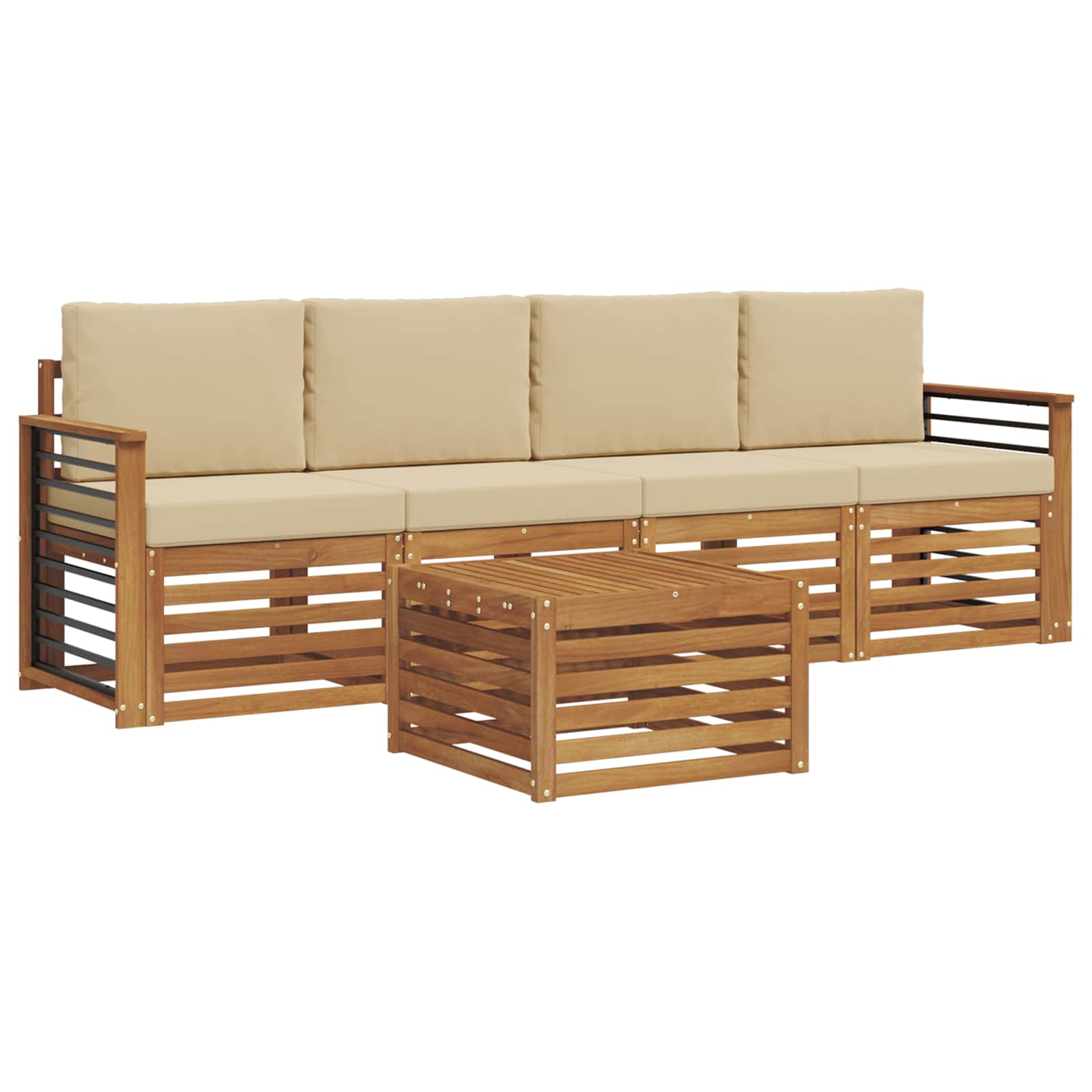 Ensemble de canapés d'extérieur 5 pcs Naturel et Beige - XIOS