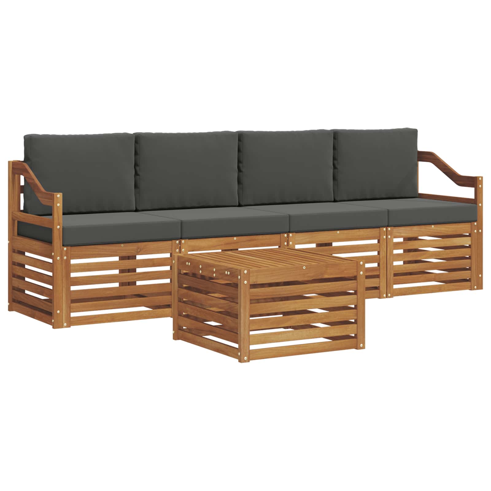 Ensemble de canapés d'extérieur 5 pcs Naturel et Anthracite - XIOS