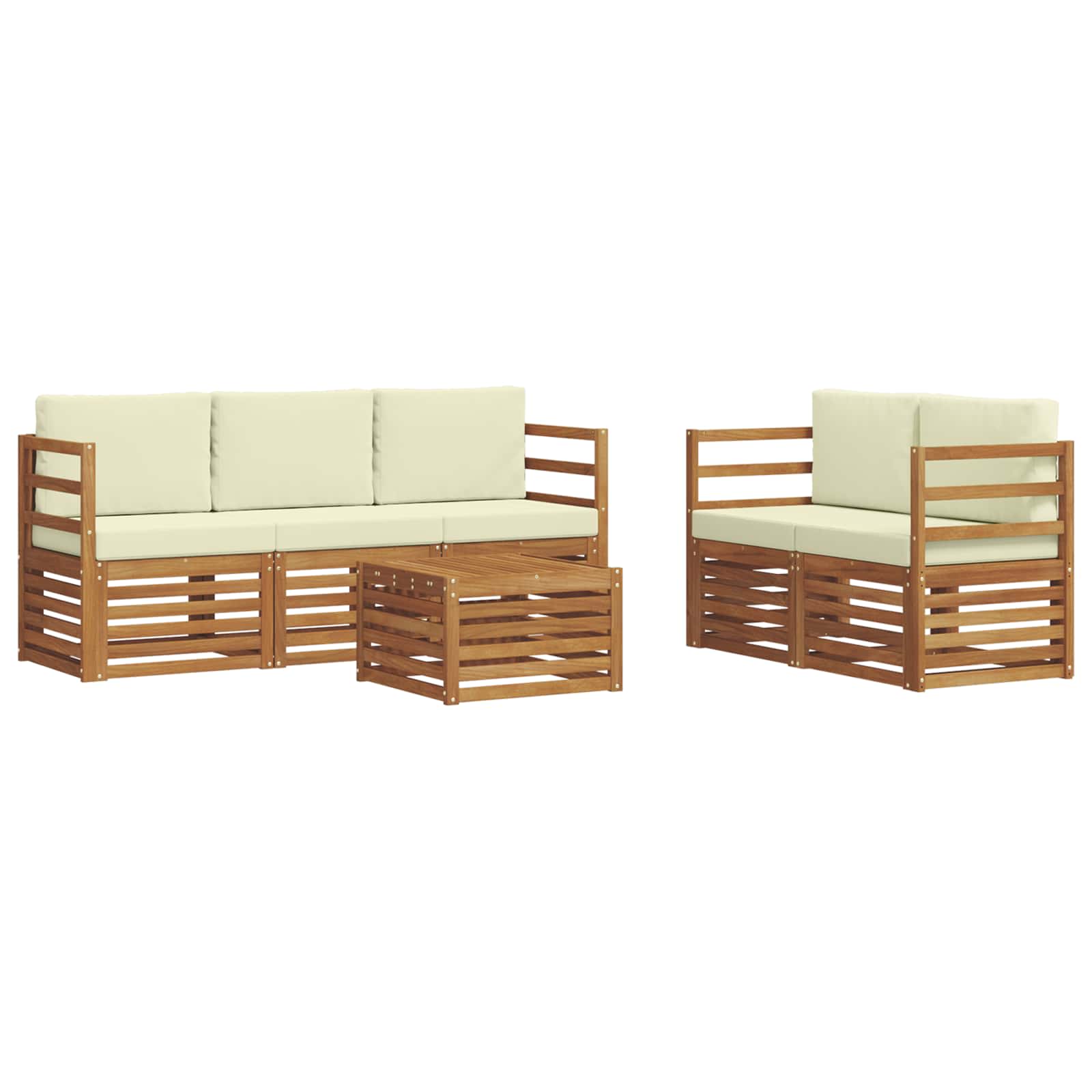 Ensembles de canapés avec coussin 6 pcs Naturel et Crème - XIOS