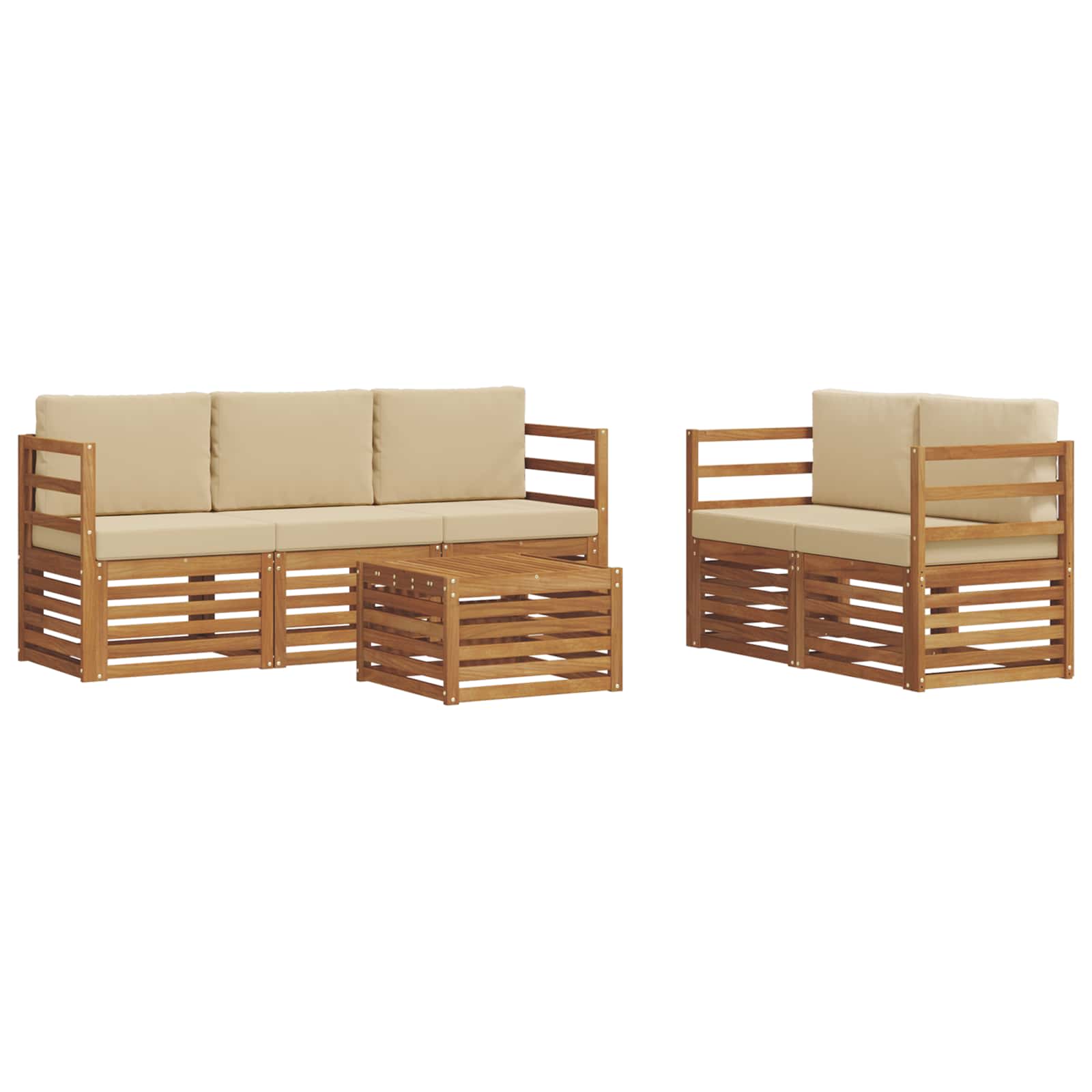Ensembles de canapés avec coussin 6 pcs Naturel et Beige - XIOS
