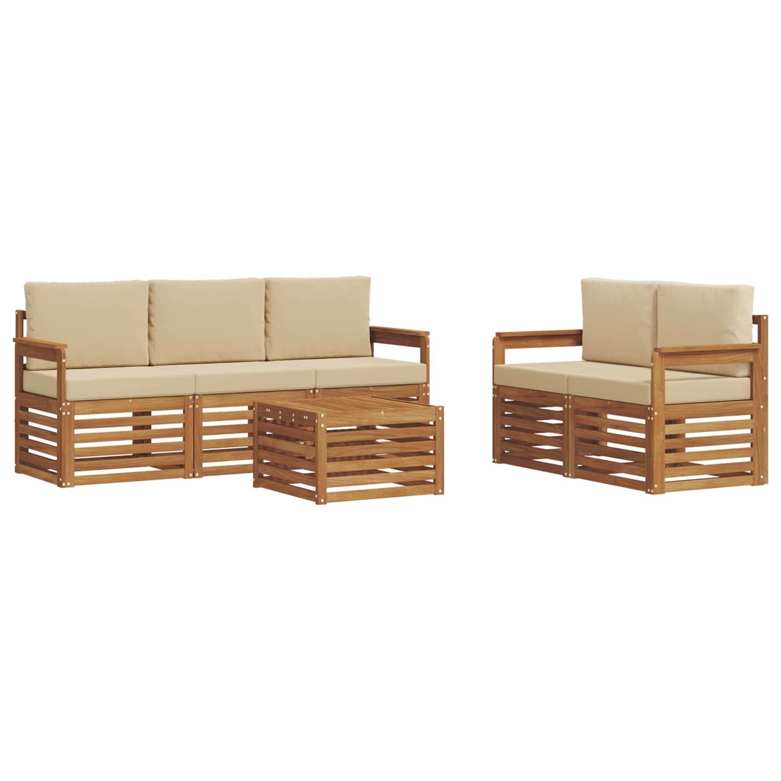 Ensembles de canapés avec coussin 6 pcs Naturel et Beige - XIOS