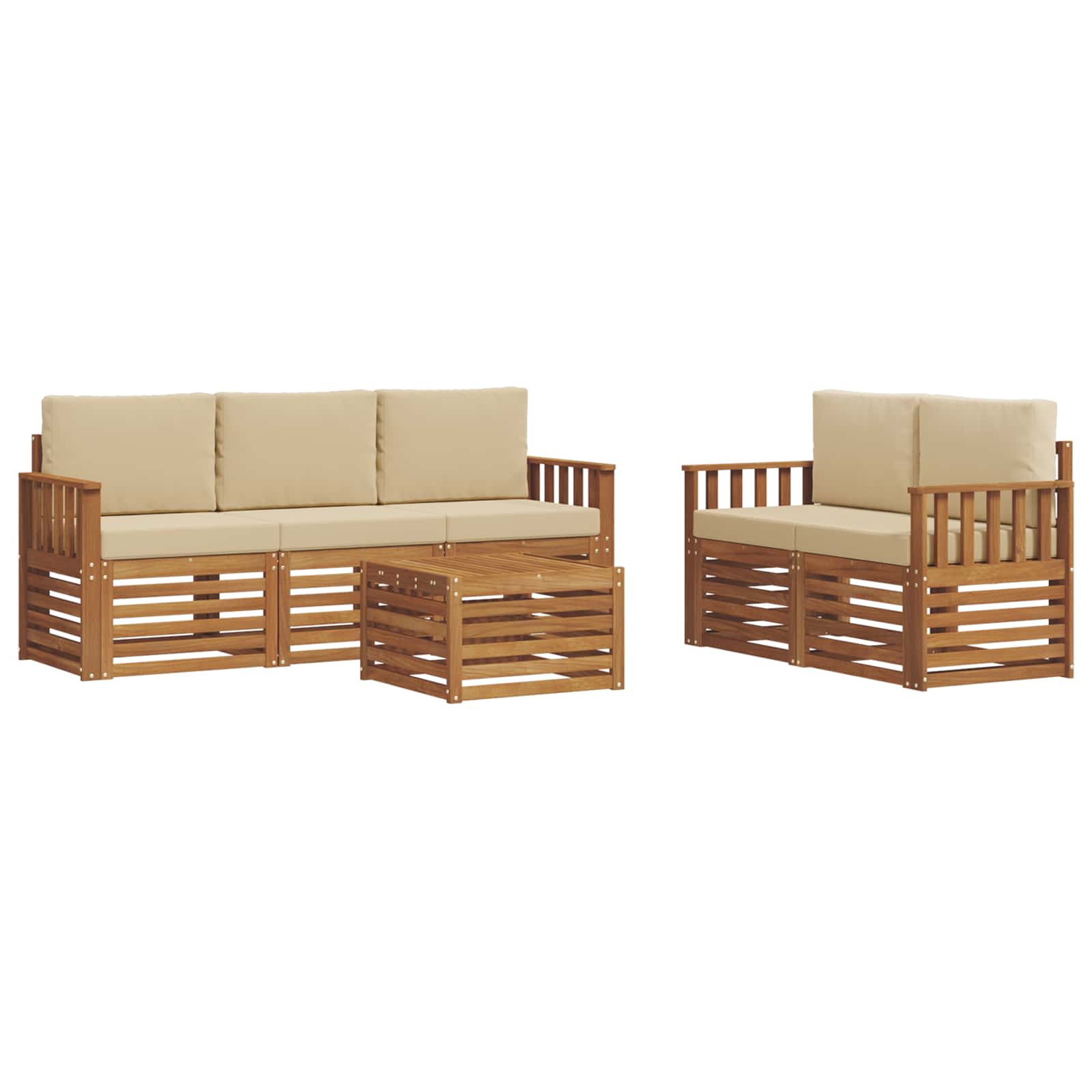 Ensembles de canapés avec coussin 6 pcs Naturel et Beige - XIOS