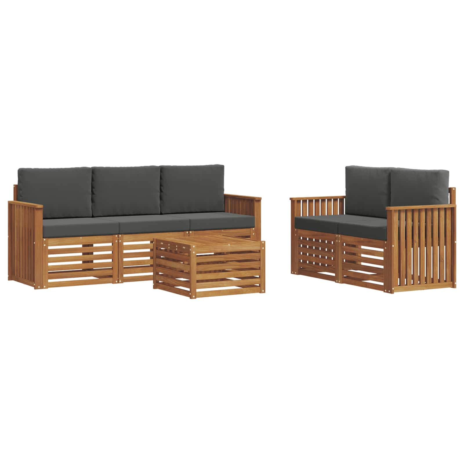 Ensembles de canapés avec coussin 6 pcs Naturel et Anthracite - XIOS