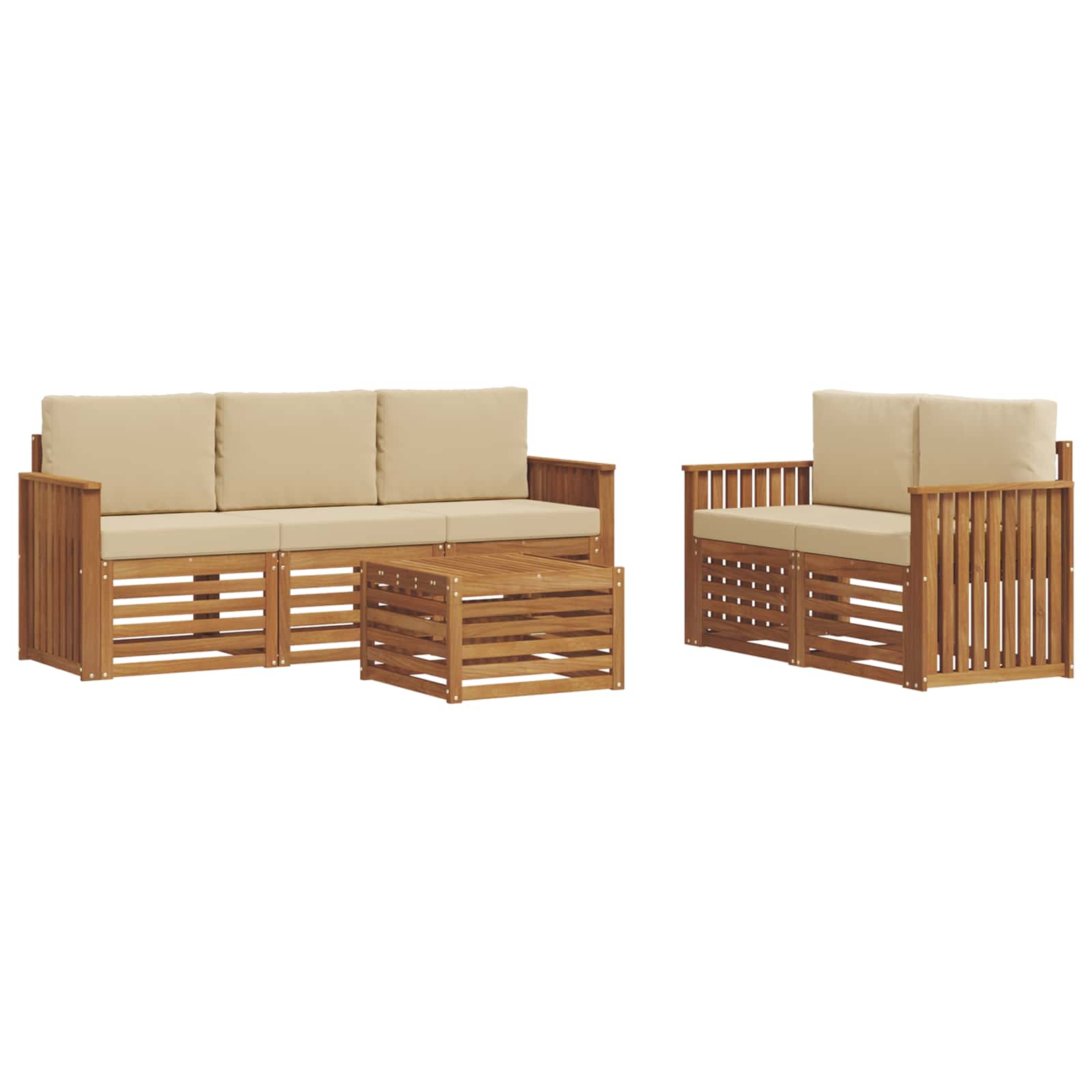 Ensembles de canapés avec coussin 6 pcs Naturel et Beige - XIOS
