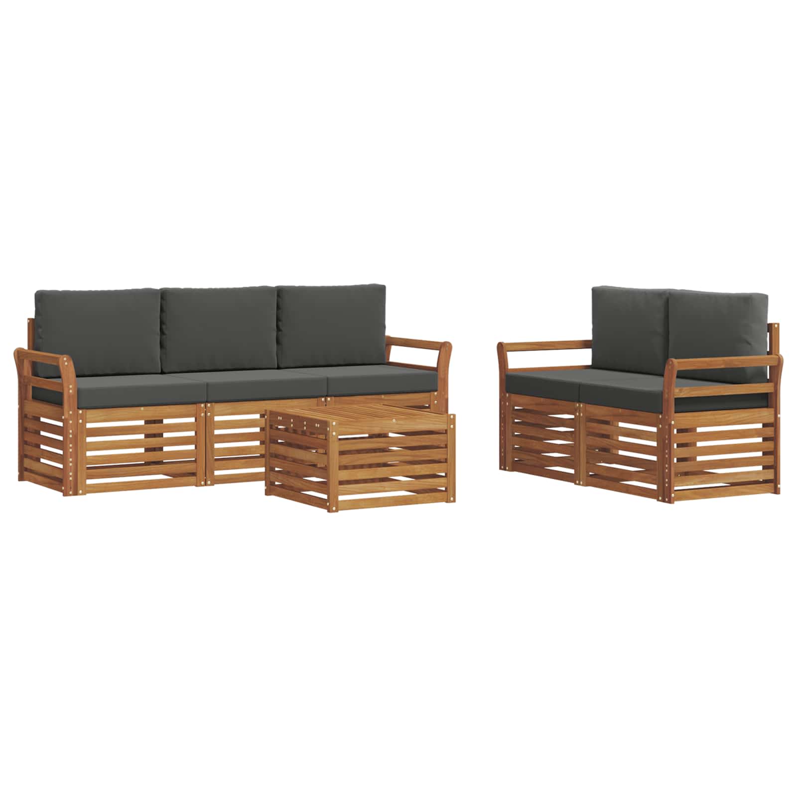 Ensembles de canapés avec coussin 6 pcs Naturel et Anthracite - XIOS