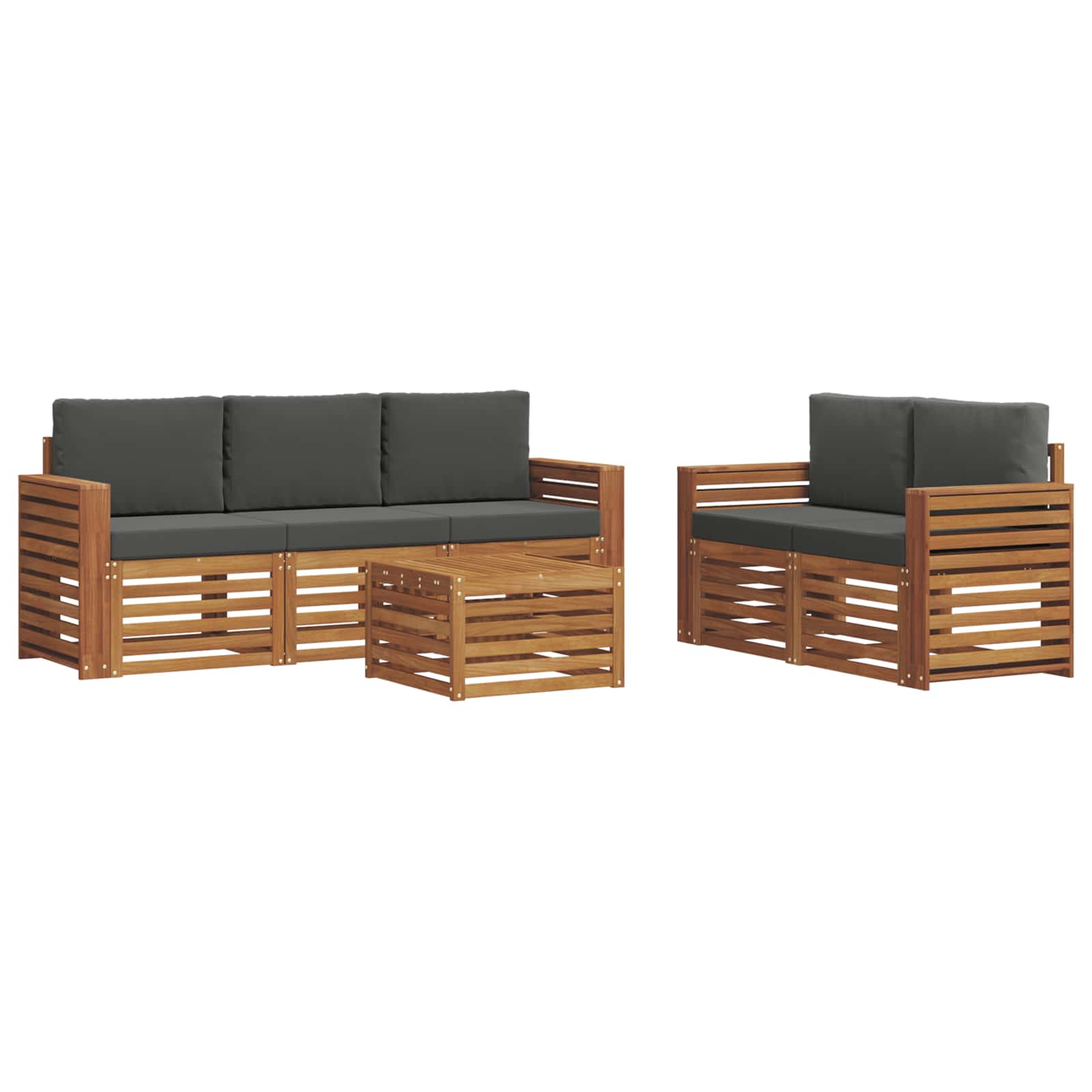 Ensembles de canapés avec coussin 6 pcs Naturel et Anthracite - XIOS