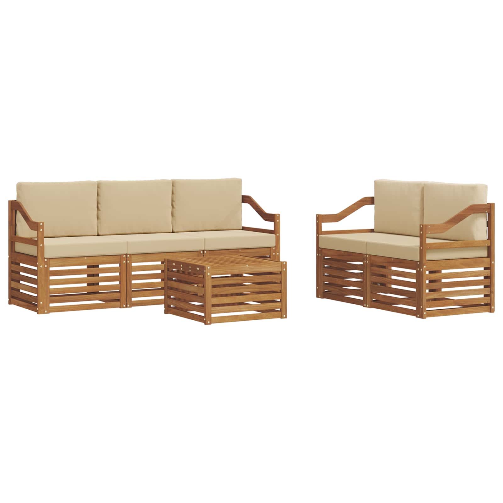 Ensembles de canapés avec coussin 6 pcs Naturel et Beige - XIOS