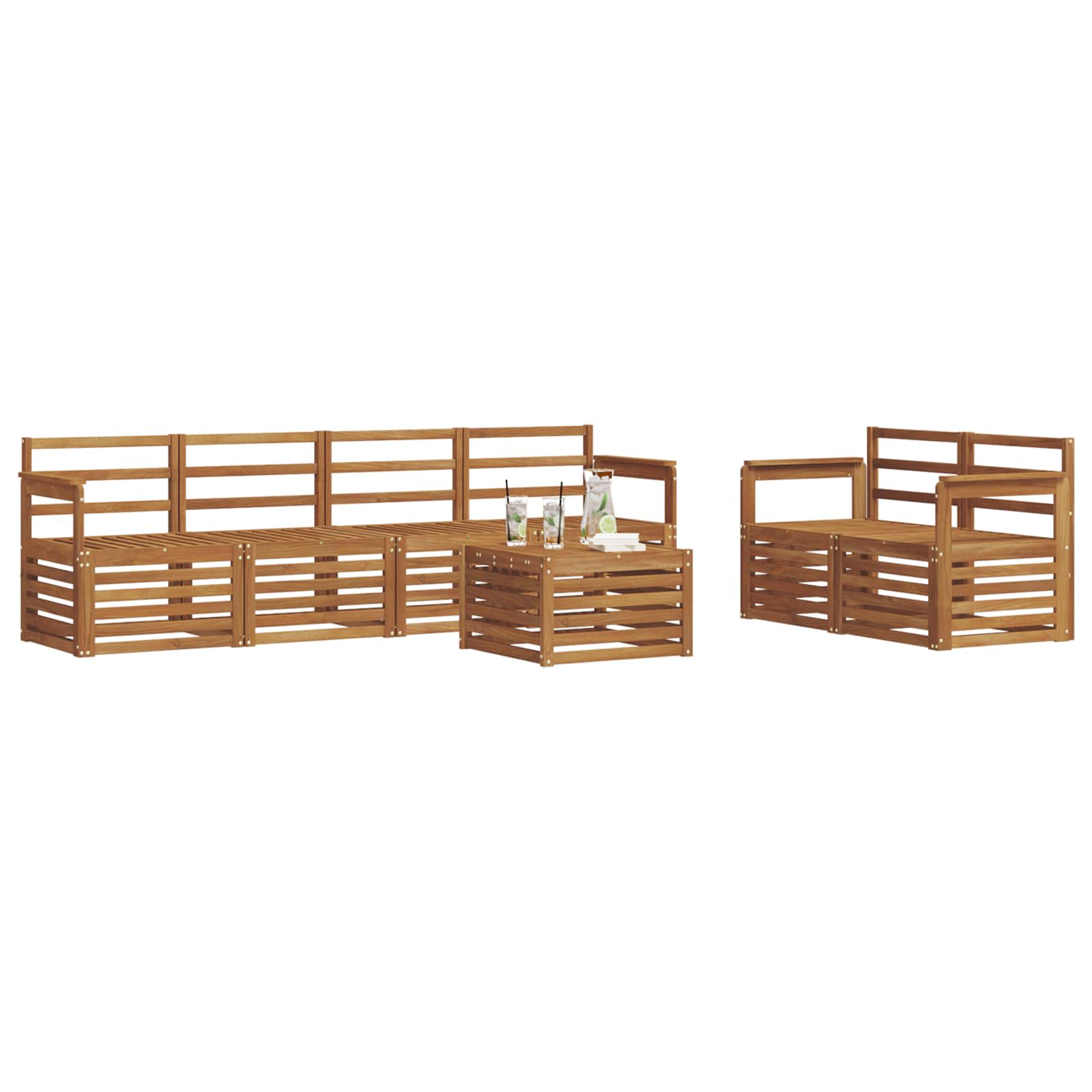 Ensemble de canapés d'extérieur 7 pcs Naturel - XIOS