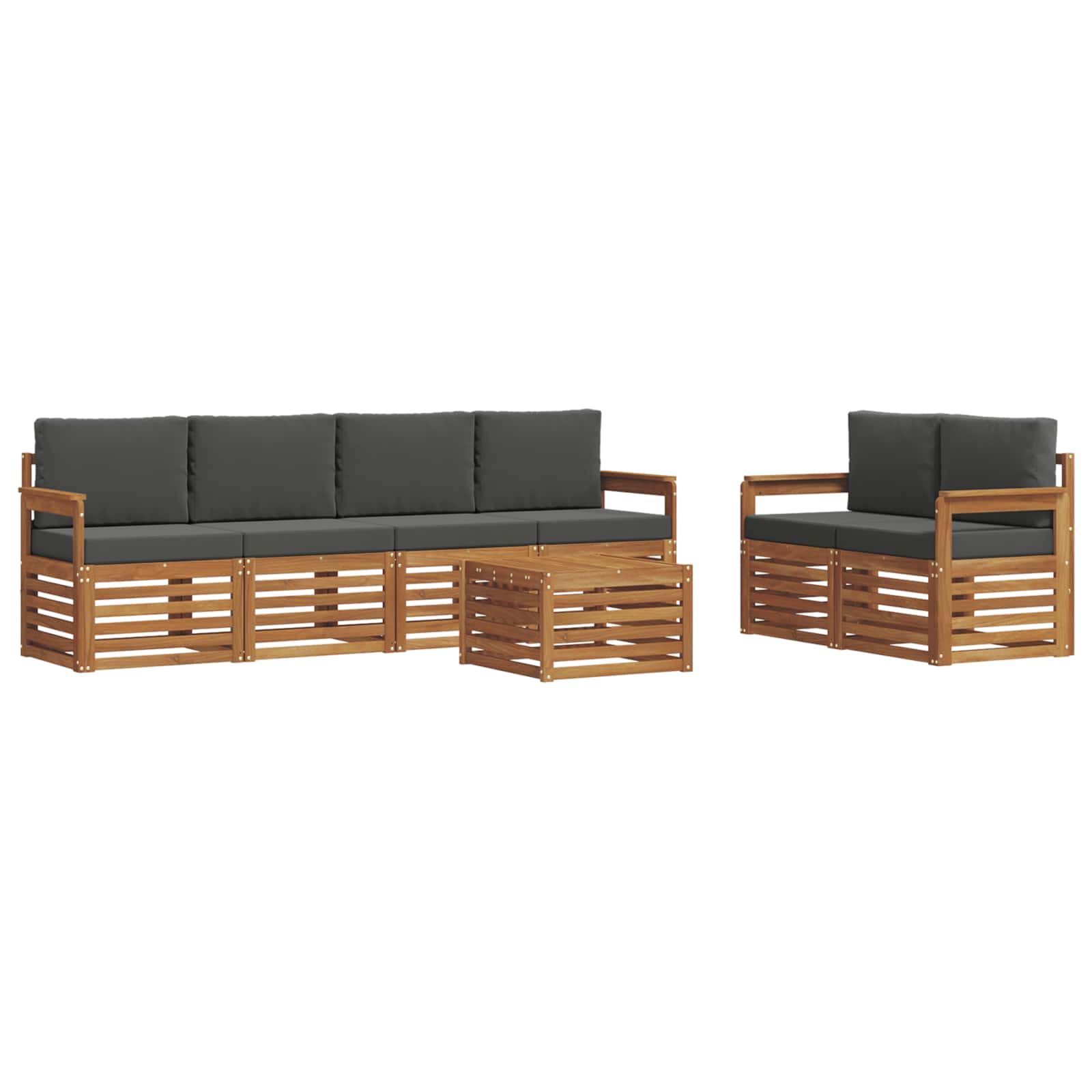 Ensemble de canapés d'extérieur 7 pcs Naturel et Anthracite - XIOS