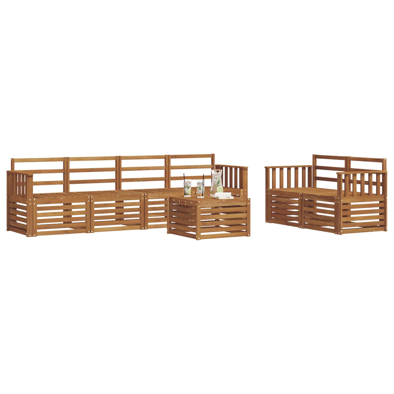 Ensemble de canapés d'extérieur 7 pcs Naturel - XIOS