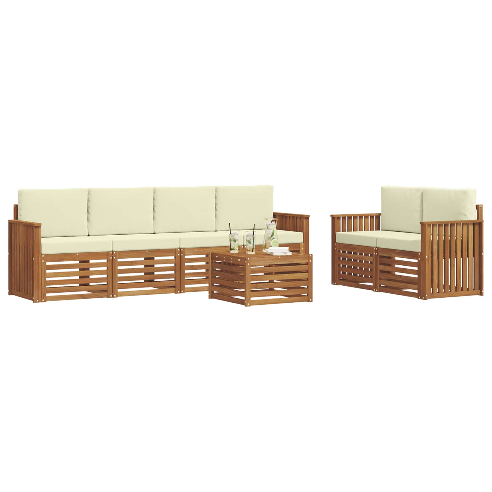 Ensemble de canapés d'extérieur 7 pcs Naturel et Crème - XIOS