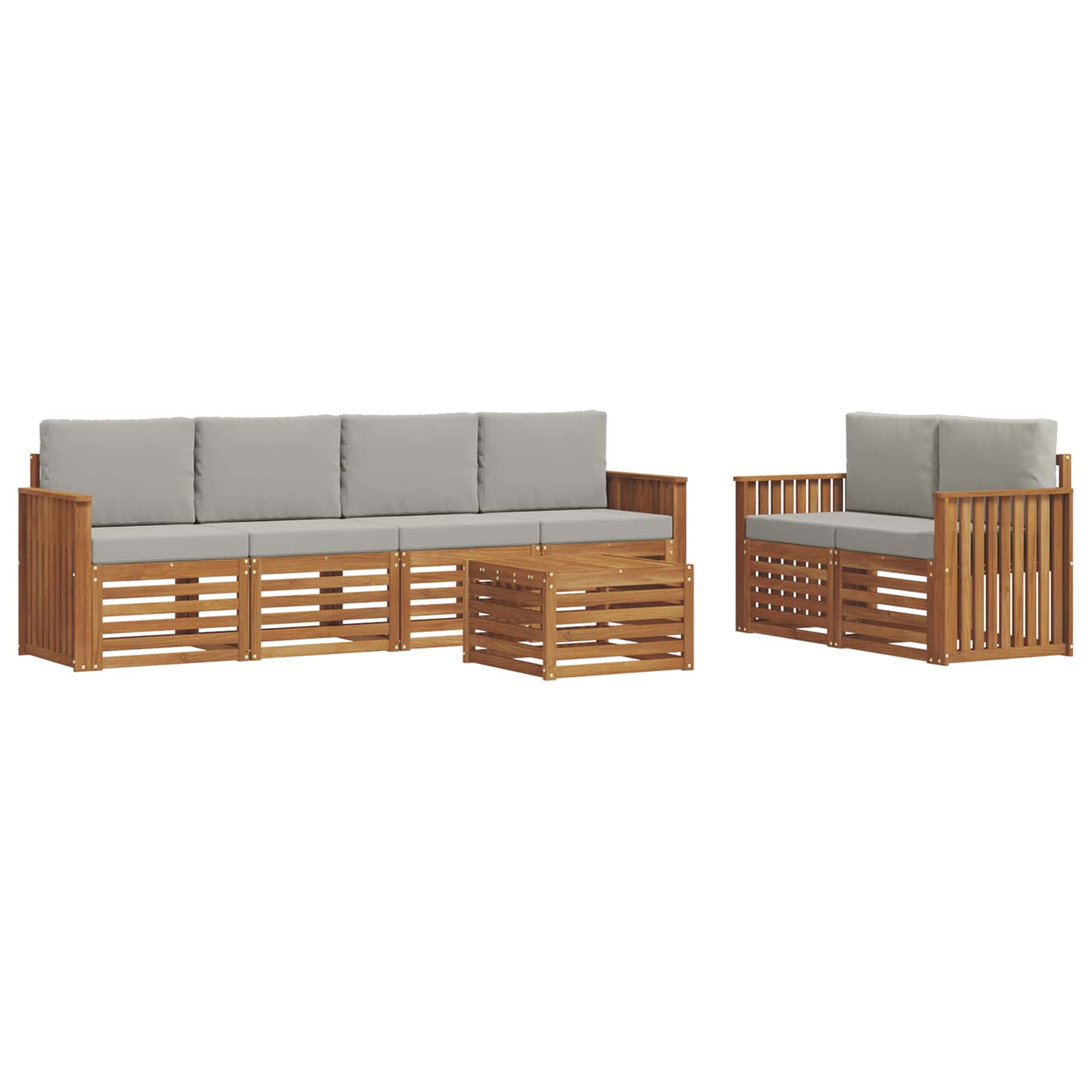 Ensemble de canapés d'extérieur 7 pcs Gris Naturel et Clair
