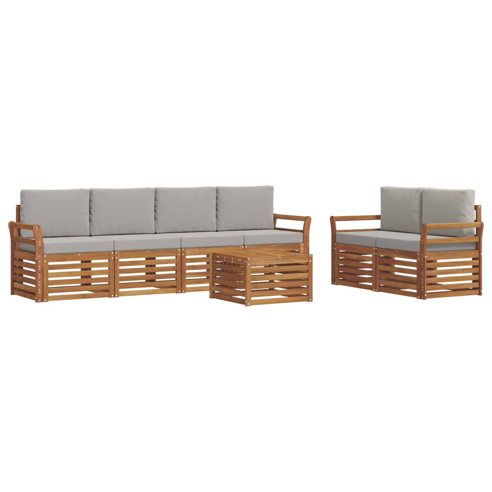 Ensemble de canapés d'extérieur 7 pcs Gris Naturel et Clair