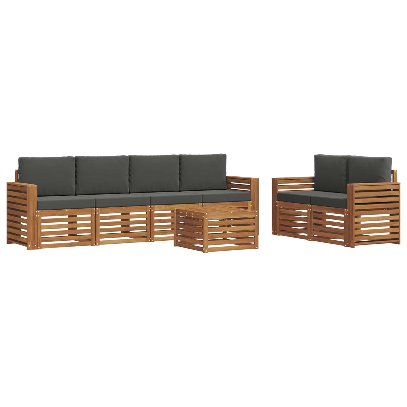 Ensemble de canapés d'extérieur 7 pcs Naturel et Anthracite - XIOS