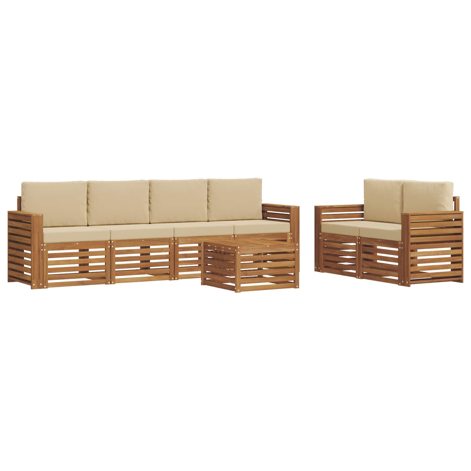 Ensemble de canapés d'extérieur 7 pcs Naturel et Beige - XIOS