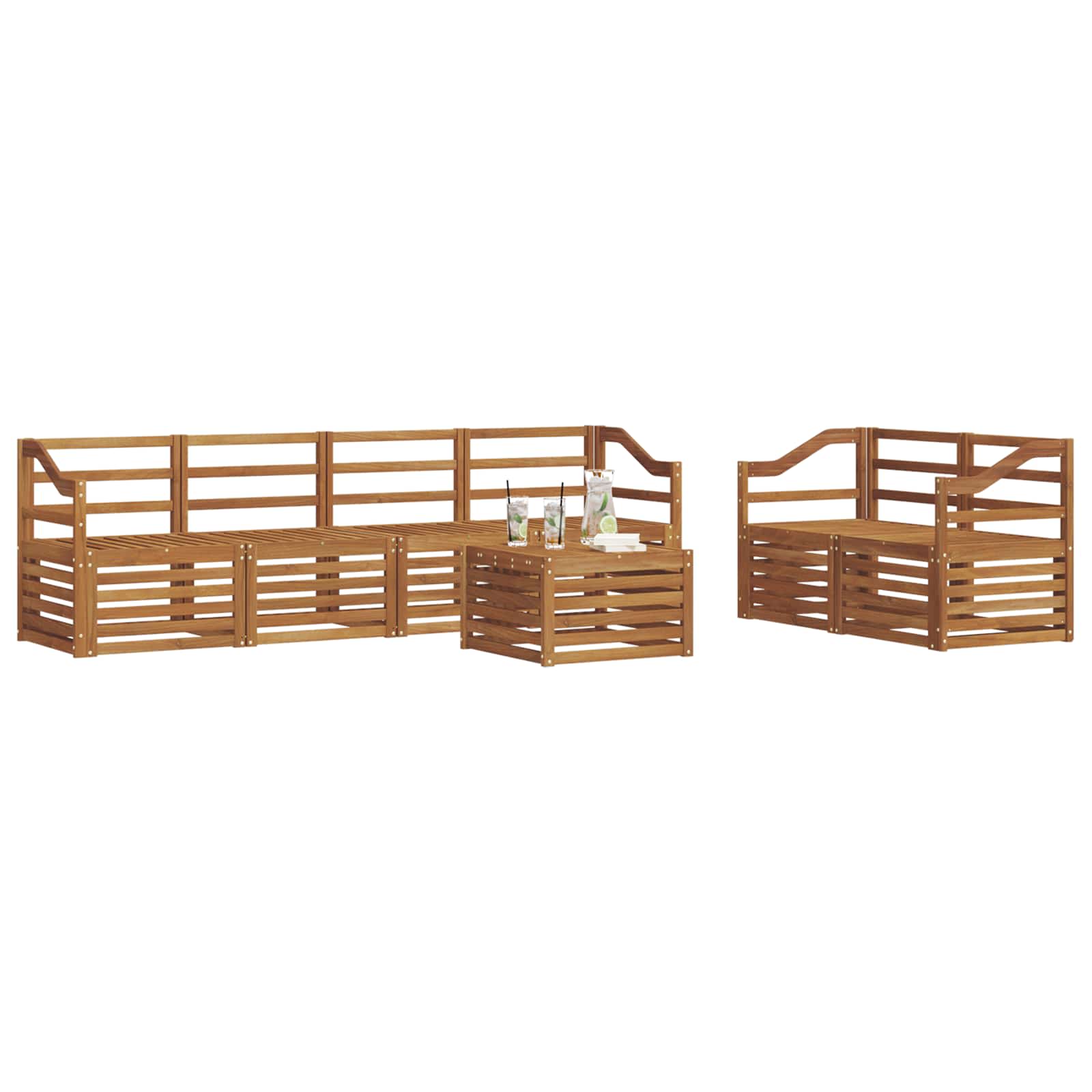 Ensemble de canapés d'extérieur 7 pcs Naturel - XIOS