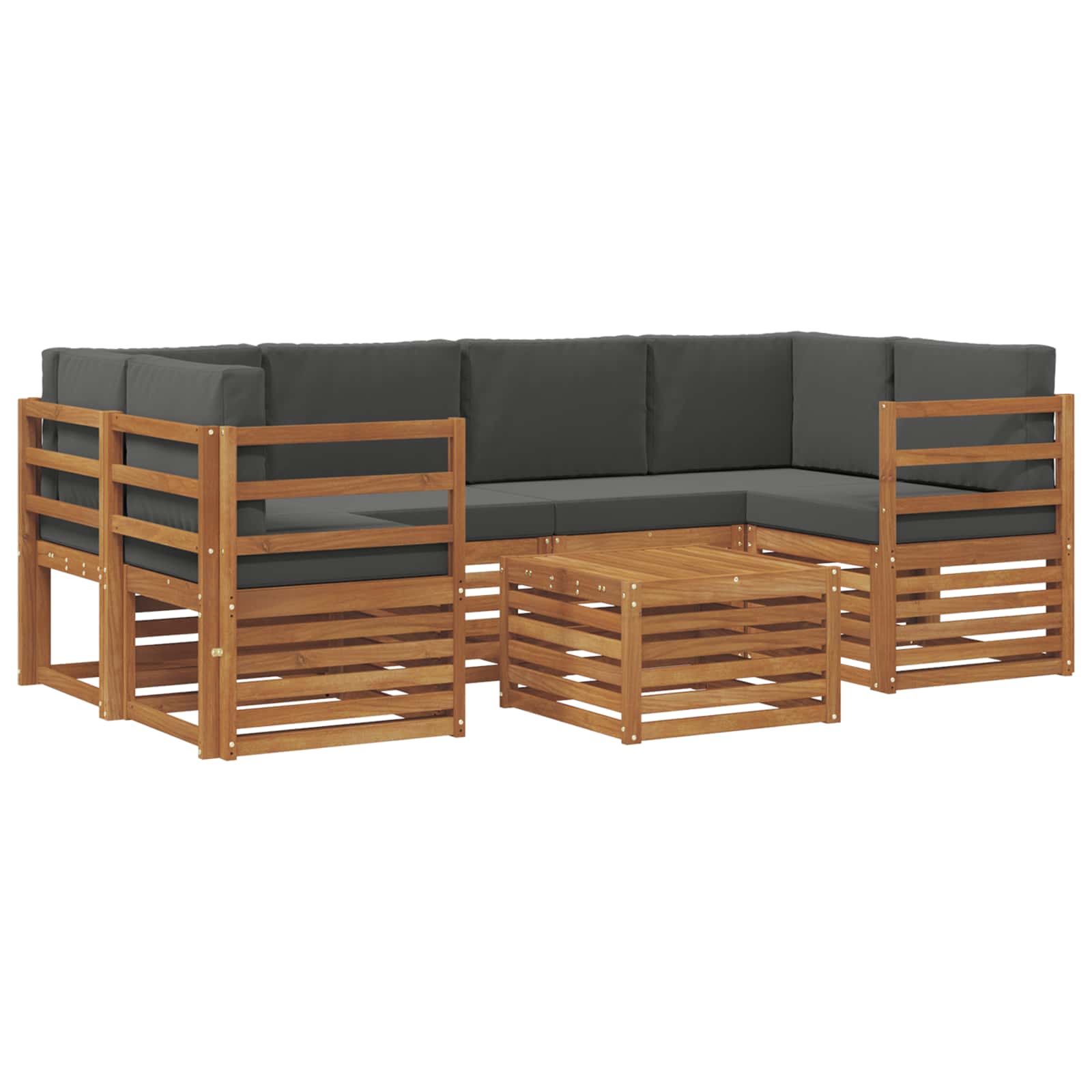 Ensemble de canapés d'extérieur 7 pc Naturel et Anthracite