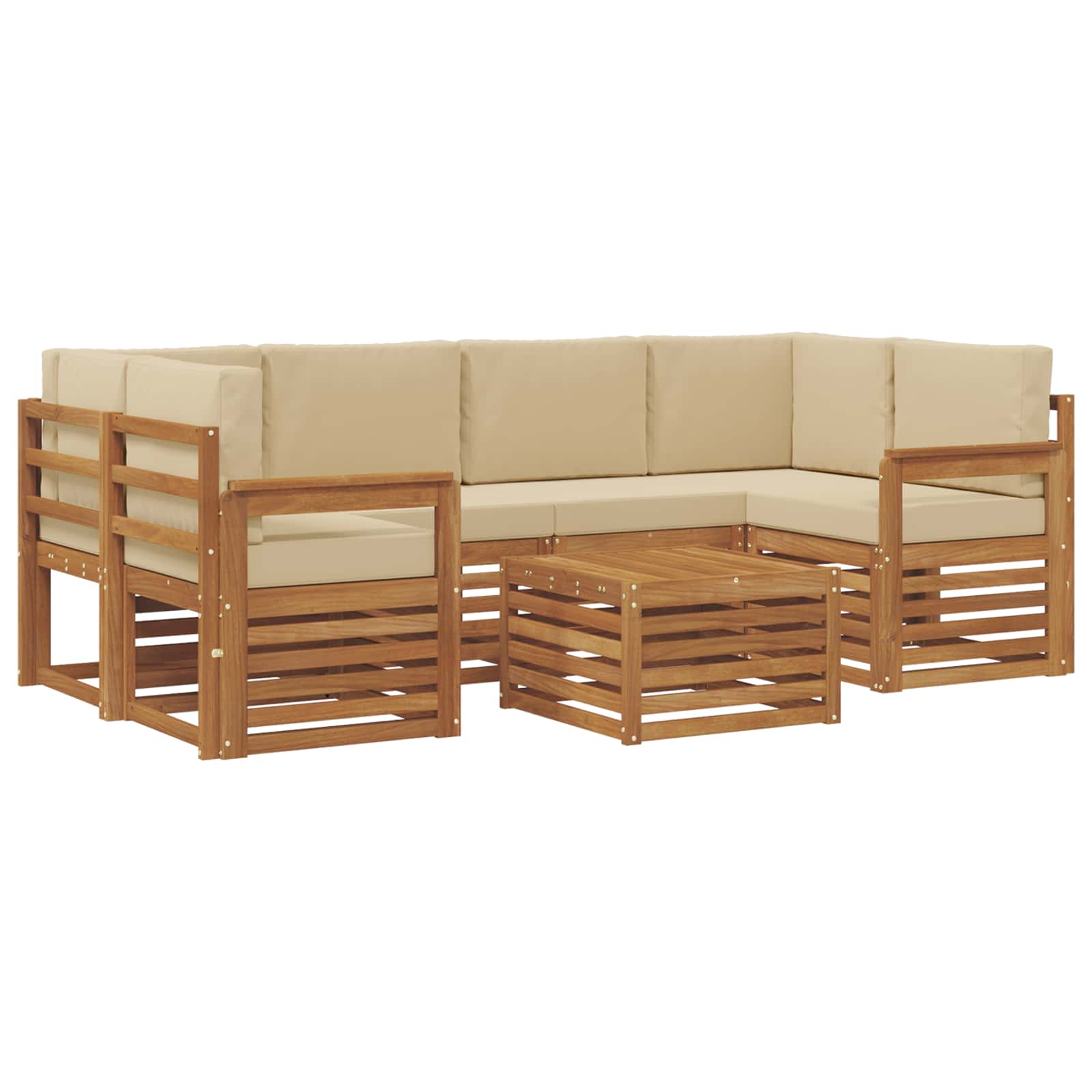 Ensemble de canapés d'extérieur 7 pcs Naturel et Beige - XIOS
