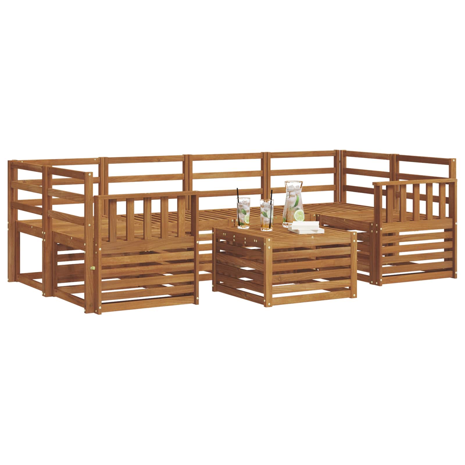 Ensemble de canapés d'extérieur 7 pcs Naturel - XIOS