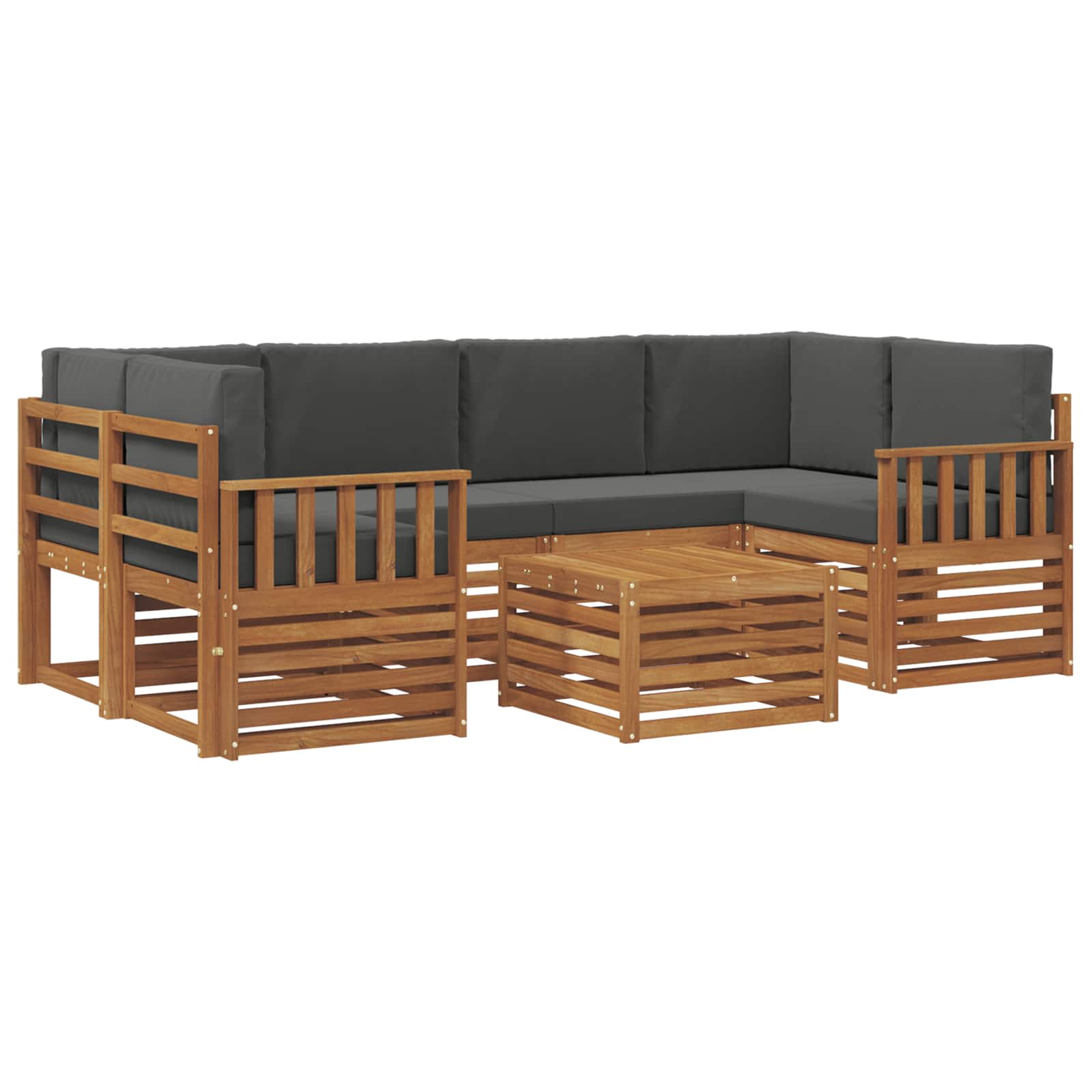Ensemble de canapés d'extérieur 7 pcs Naturel et Anthracite - XIOS