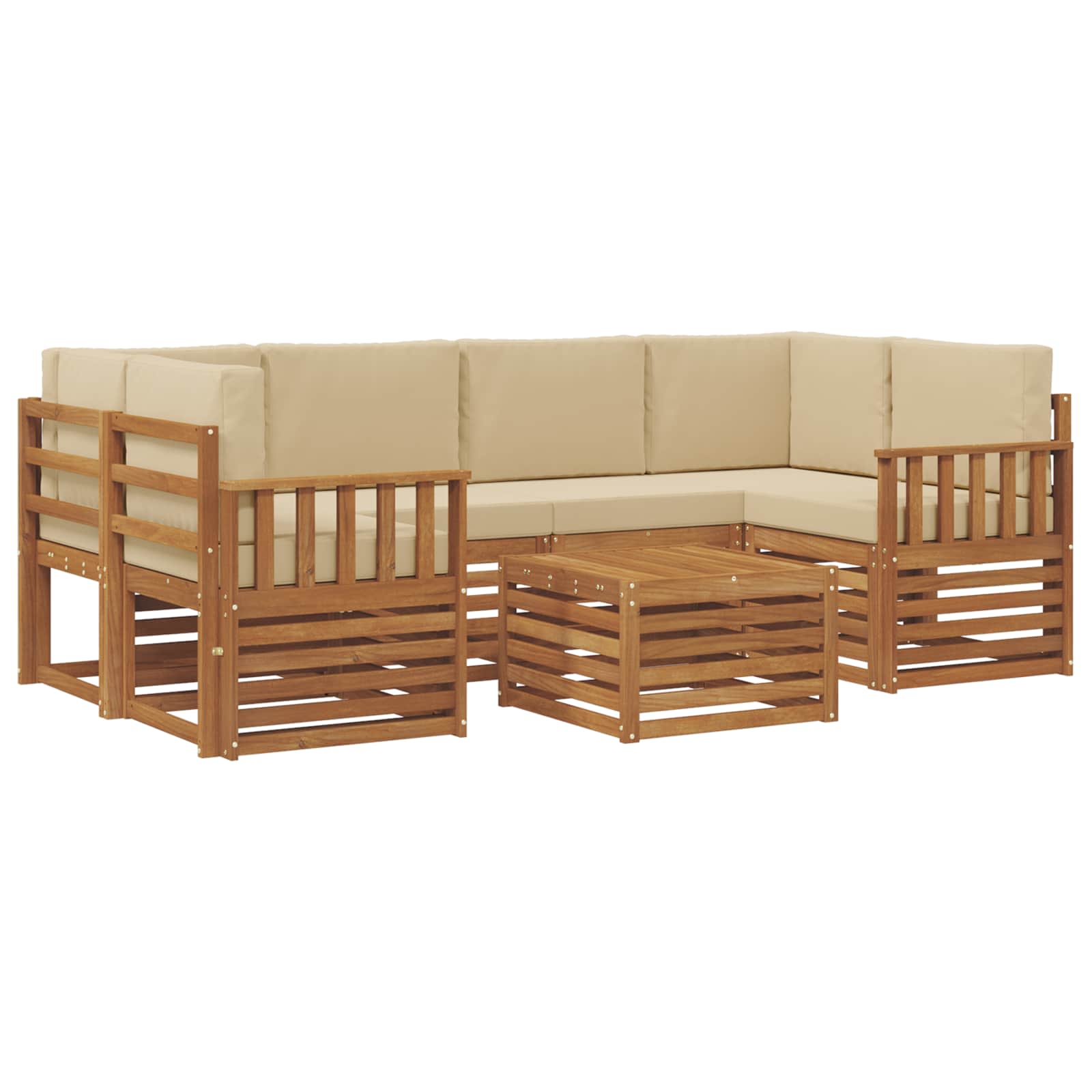 Ensemble de canapés d'extérieur 7 pcs Naturel et Beige - XIOS