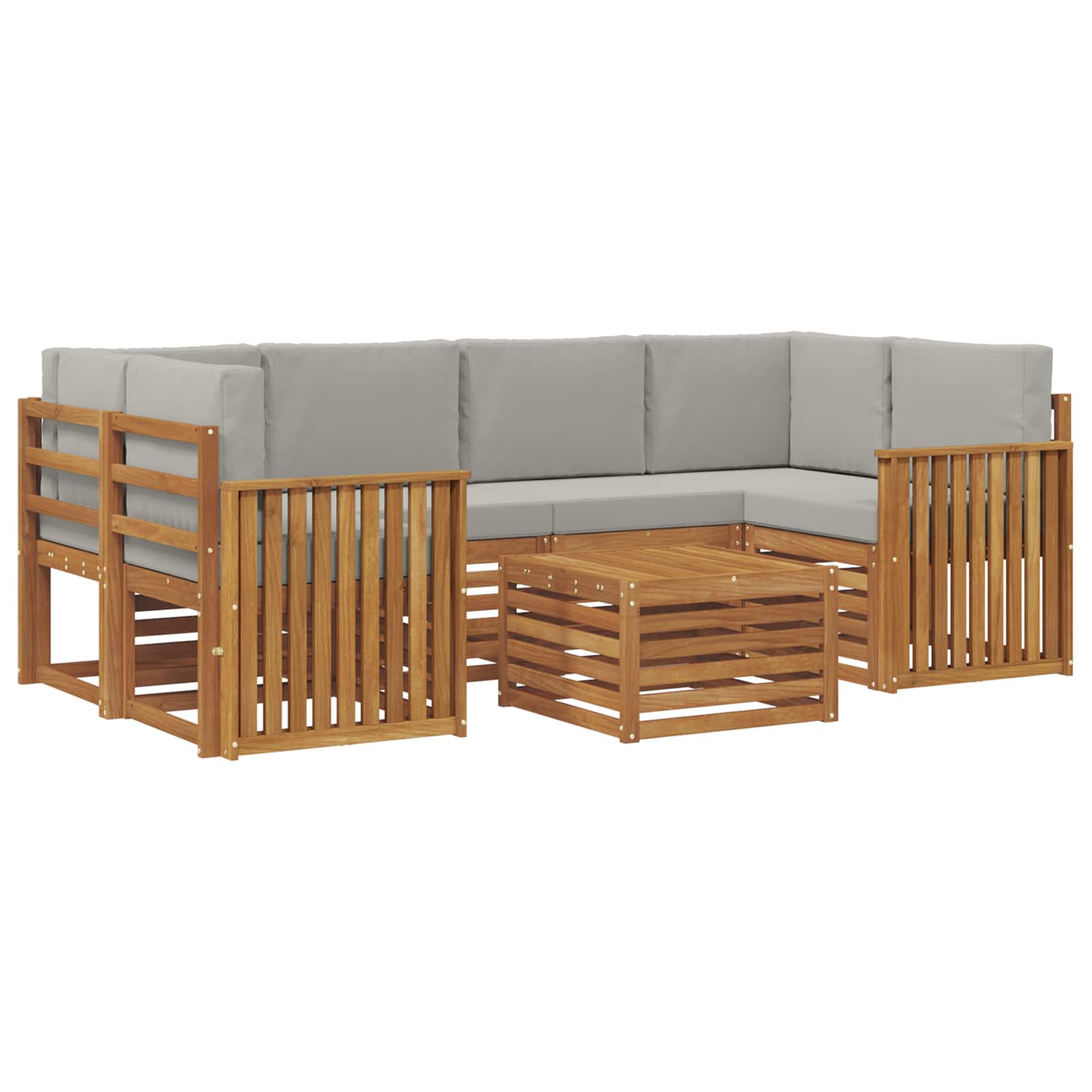 Ensemble de canapés d'extérieur 7 pcs Gris Naturel et Clair