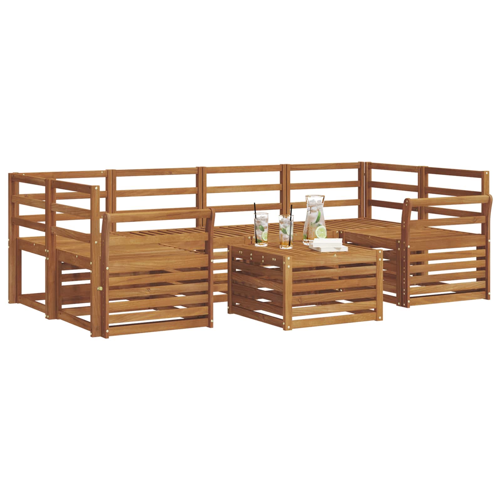 Ensemble de canapés d'extérieur 7 pcs Naturel - XIOS