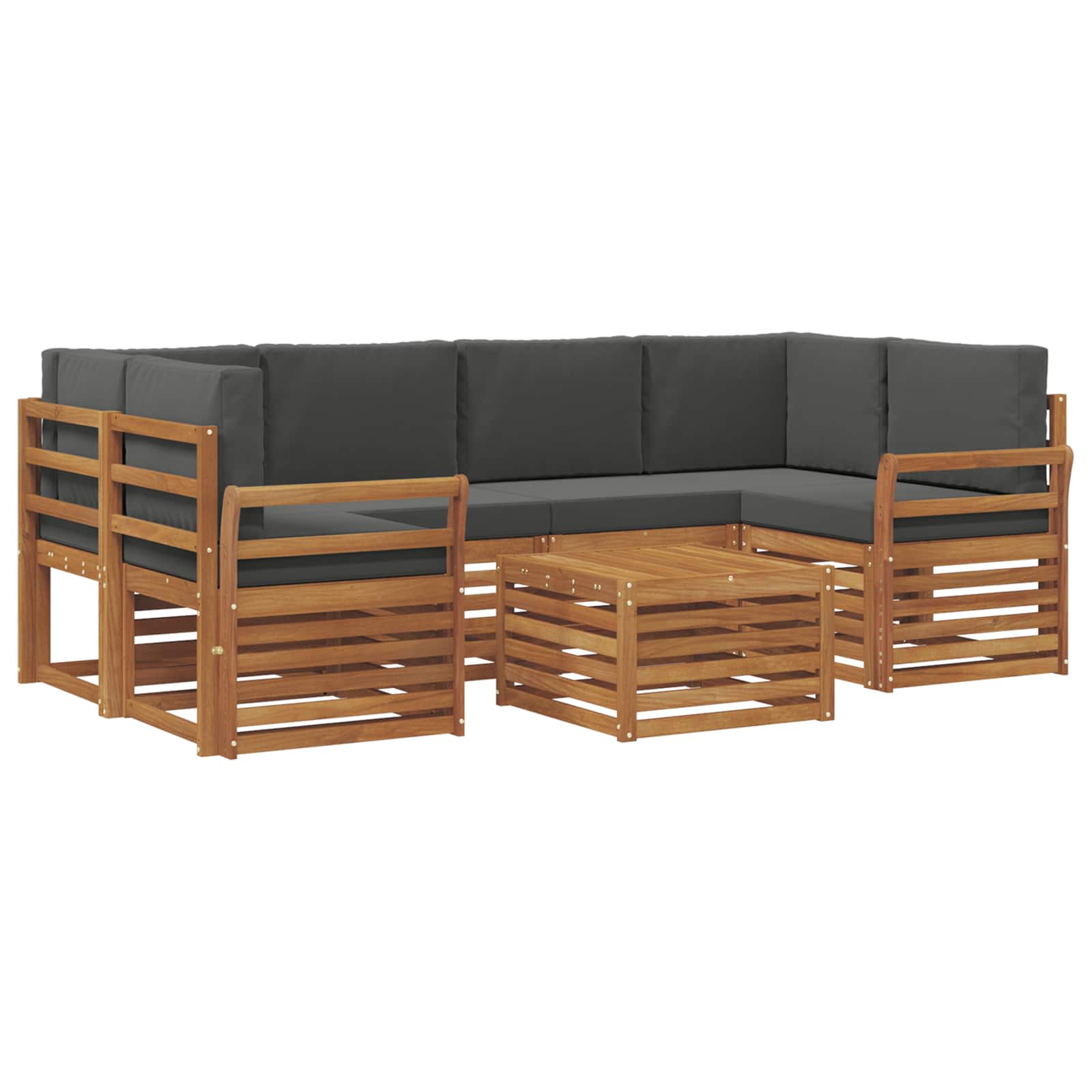 Ensemble de canapés d'extérieur 7 pcs Naturel et Anthracite - XIOS