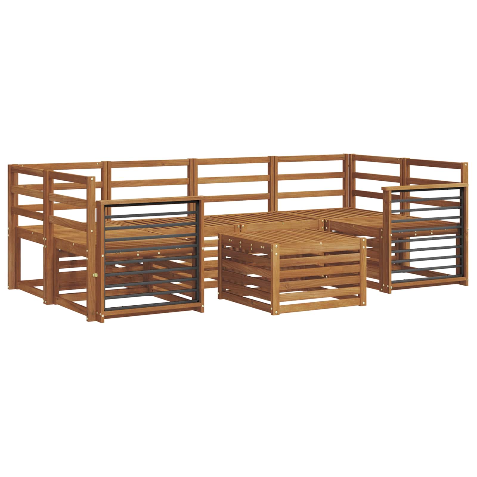 Ensembles de canapés 7 pcs Naturel Bois d'Acacia Massif - XIOS