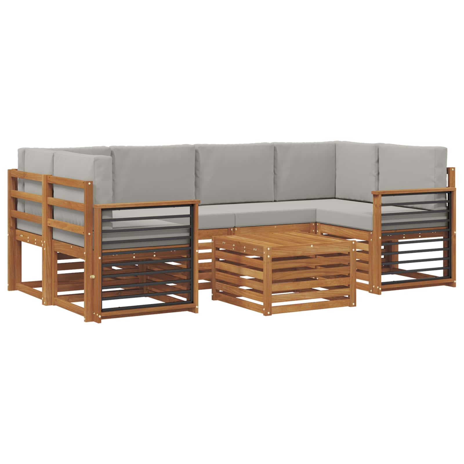 Ensemble de canapés d'extérieur 7 pcs Gris Naturel et Clair