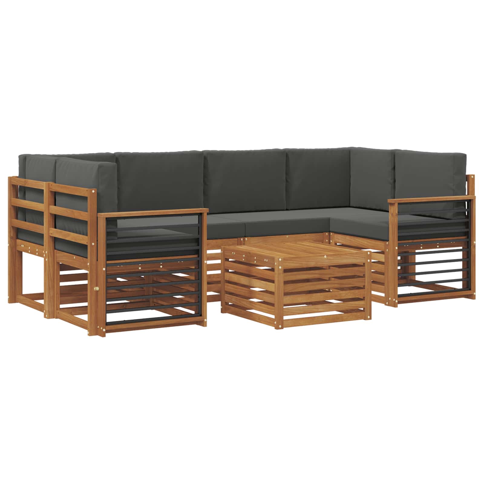 Ensemble de canapés d'extérieur 7 pcs Naturel et Anthracite - XIOS