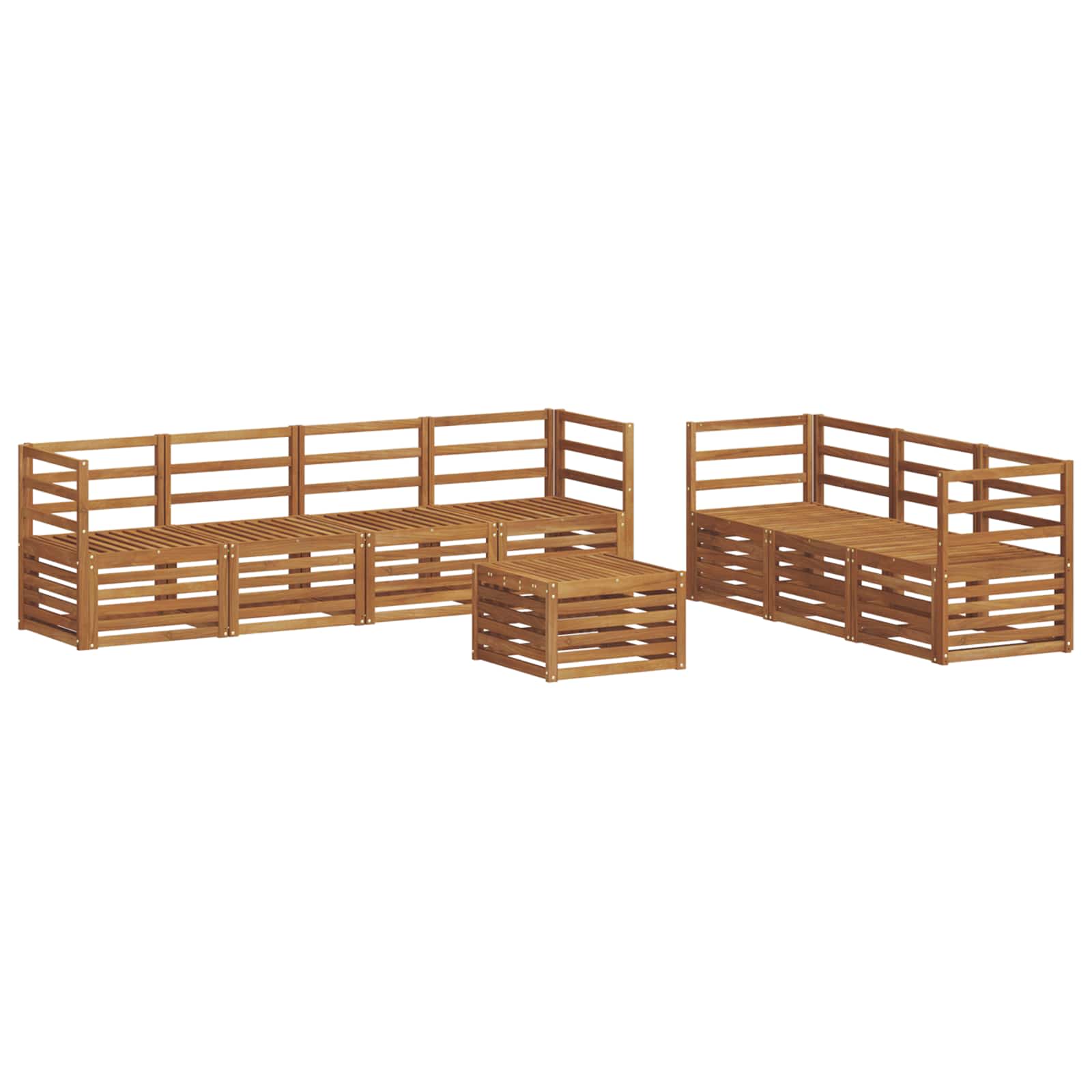 Ensembles de canapés 8 pcs Naturel Bois d'Acacia Massif - XIOS