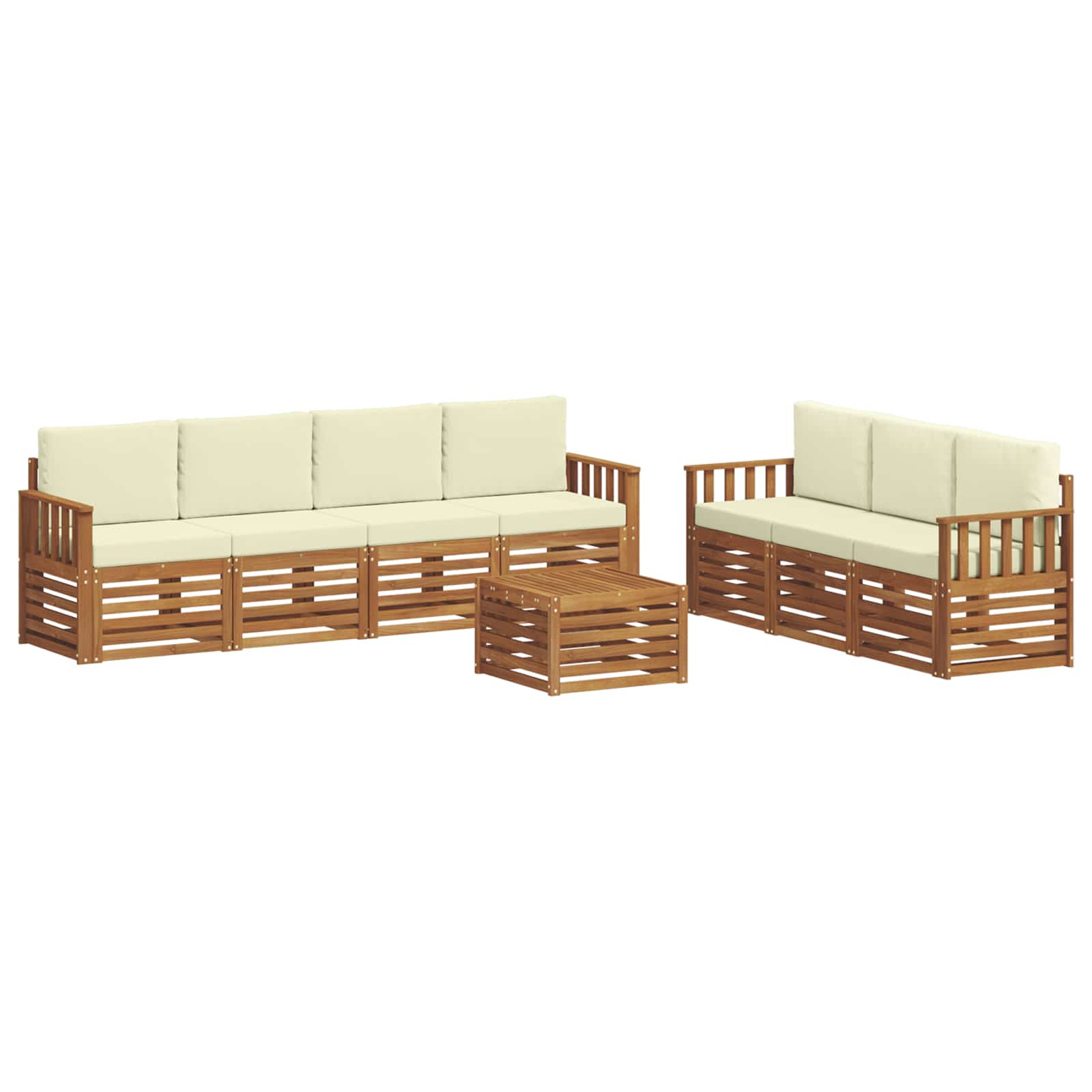 Ensembles de canapés avec coussin 8 pcs Naturel et Crème - XIOS