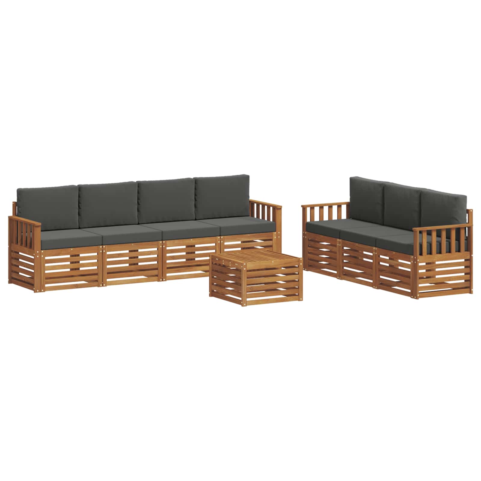 Ensembles de canapés avec coussin 8 pcs Naturel et Anthracite - XIOS