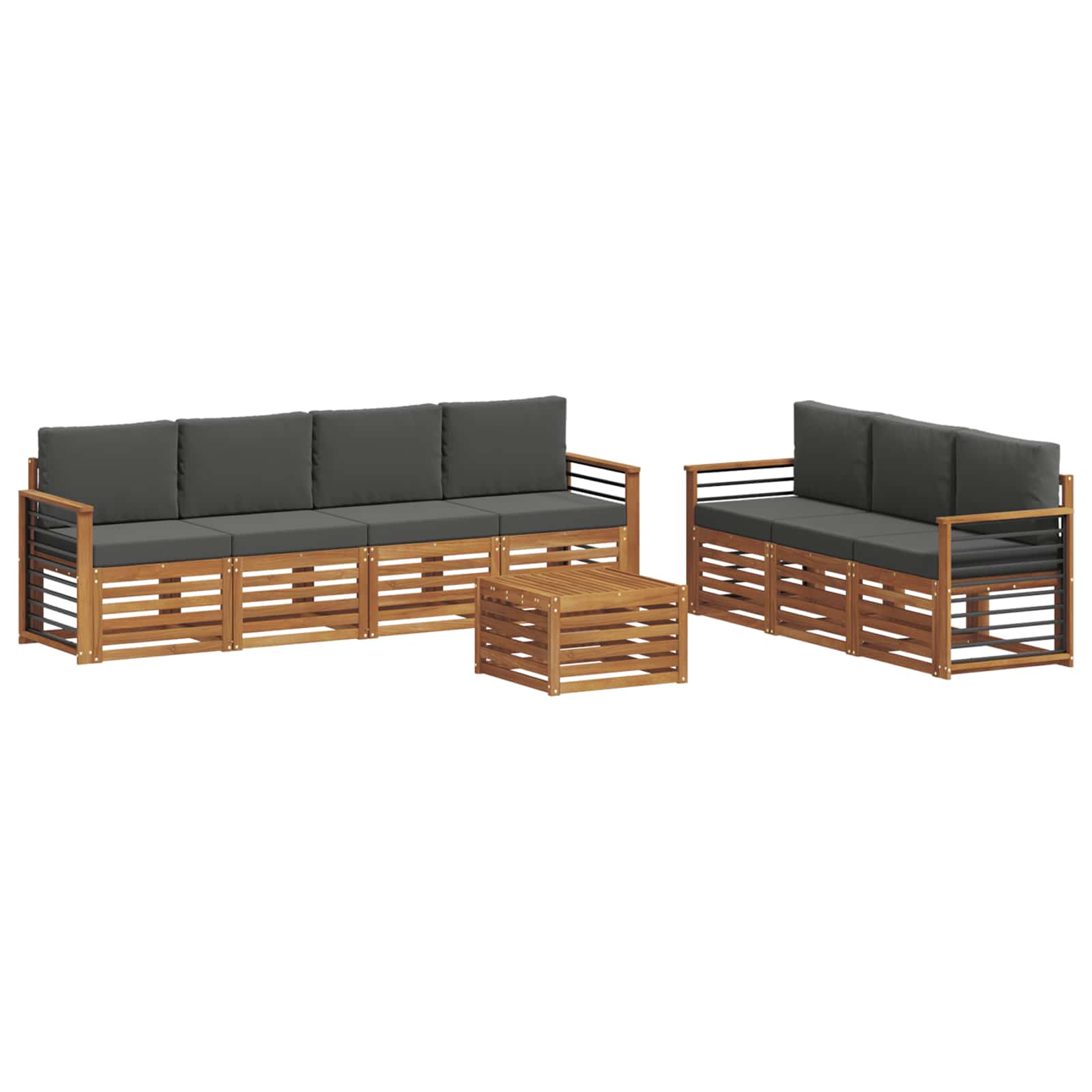 Ensembles de canapés avec coussin 8 pcs Naturel et Anthracite - XIOS